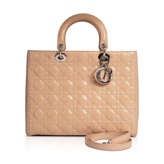 Dior Christian Patent Lady Bag Large Travel Bag