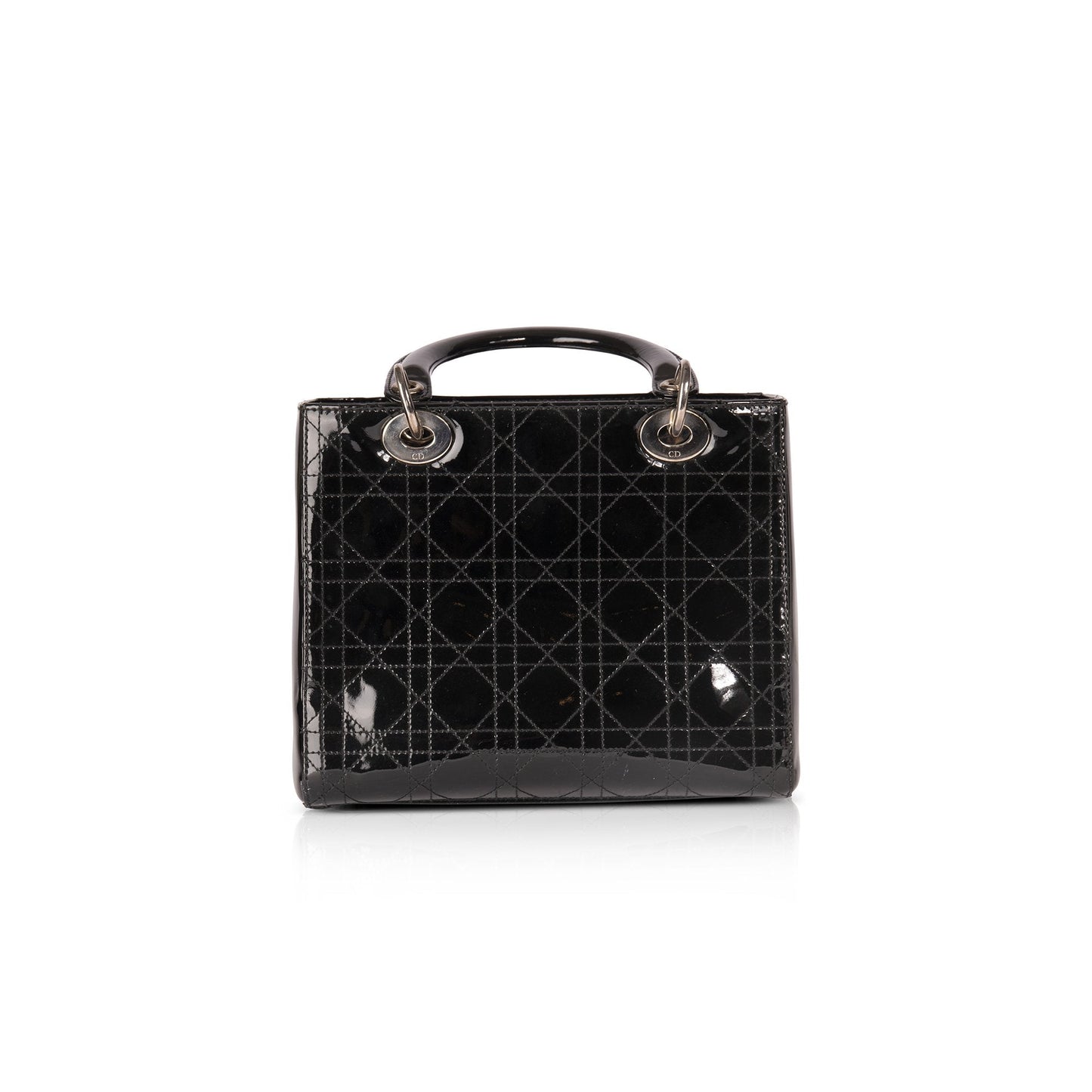 Dior Christian Patent Lady Bag Leather Medium Travel Bag