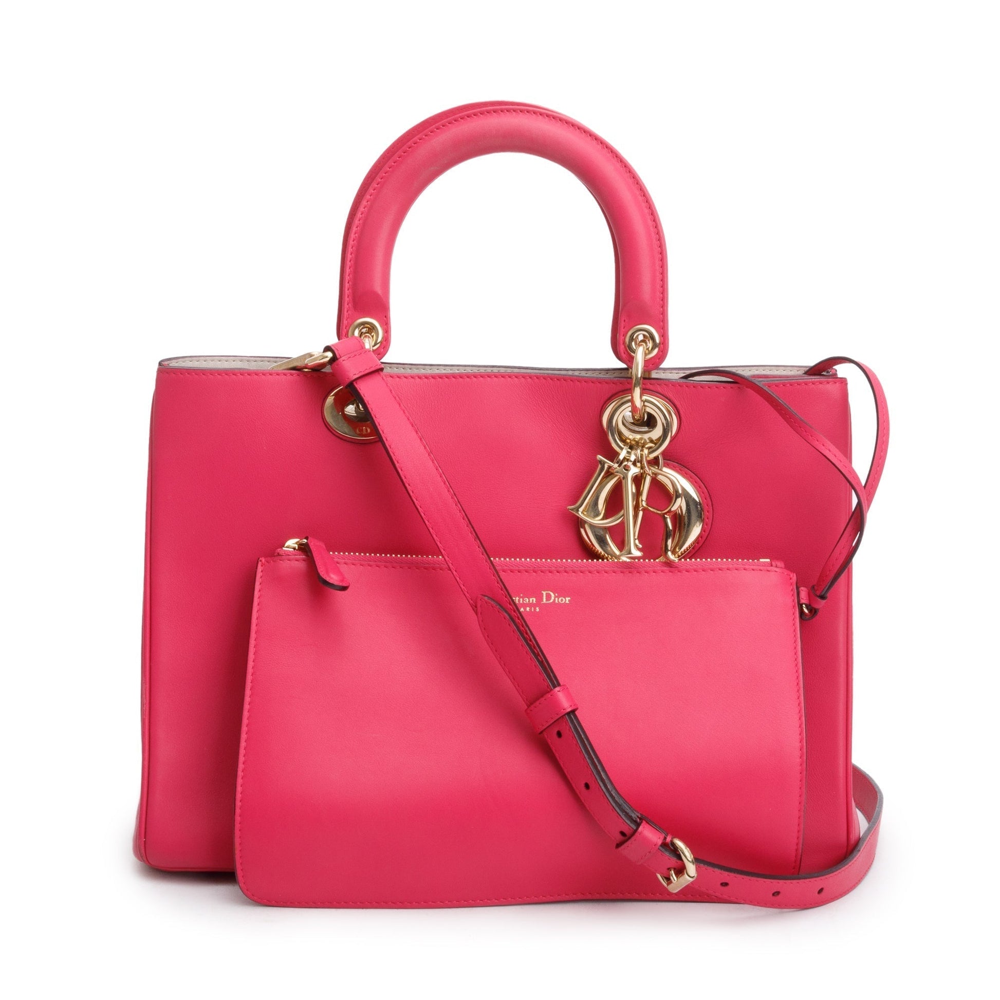 Dior Christian Calfskin issimo Tote Handbag Leather Pink Tote Bag