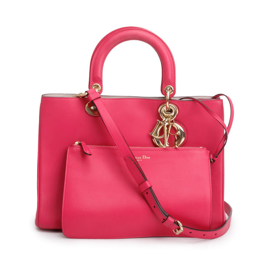 Dior Christian Calfskin issimo Tote Handbag Leather Pink Tote Bag