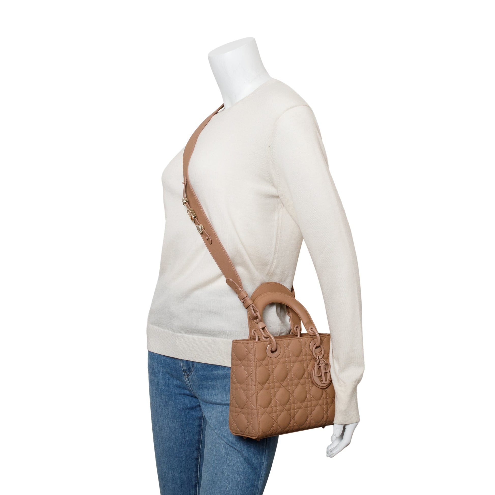 Dior Christian Cannage Lambskin Lady My Abc Bag Leather Pink Travel Bag