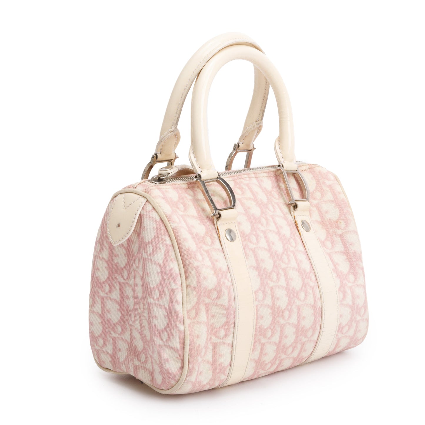 Dior Christian issimo Girly Trotter Boston Bag Canvas Pink Travel Bag