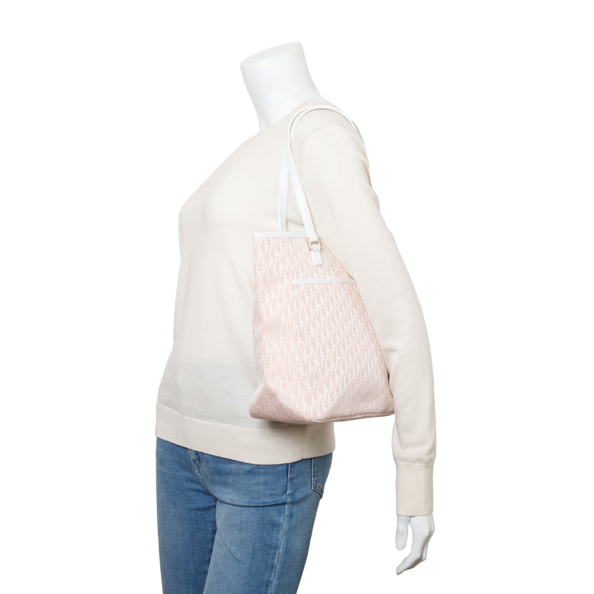 Dior Christian issimo Tote Handbag Canvas Pink Tote Bag