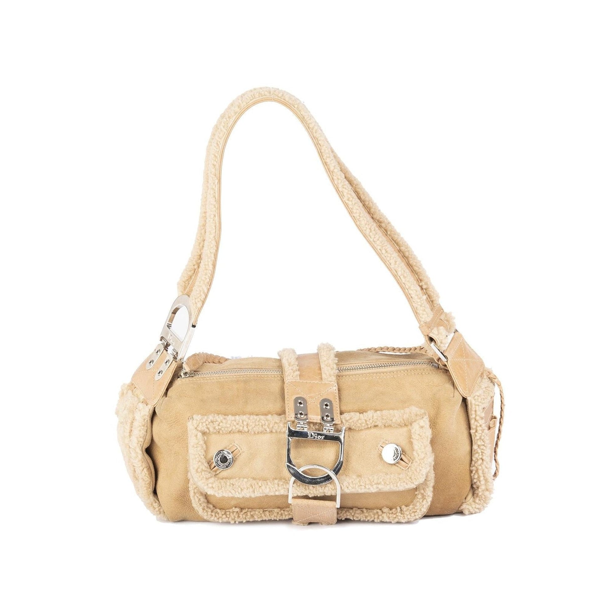 Dior Christian Remove Before Flight Shearling Bag Travel Bag