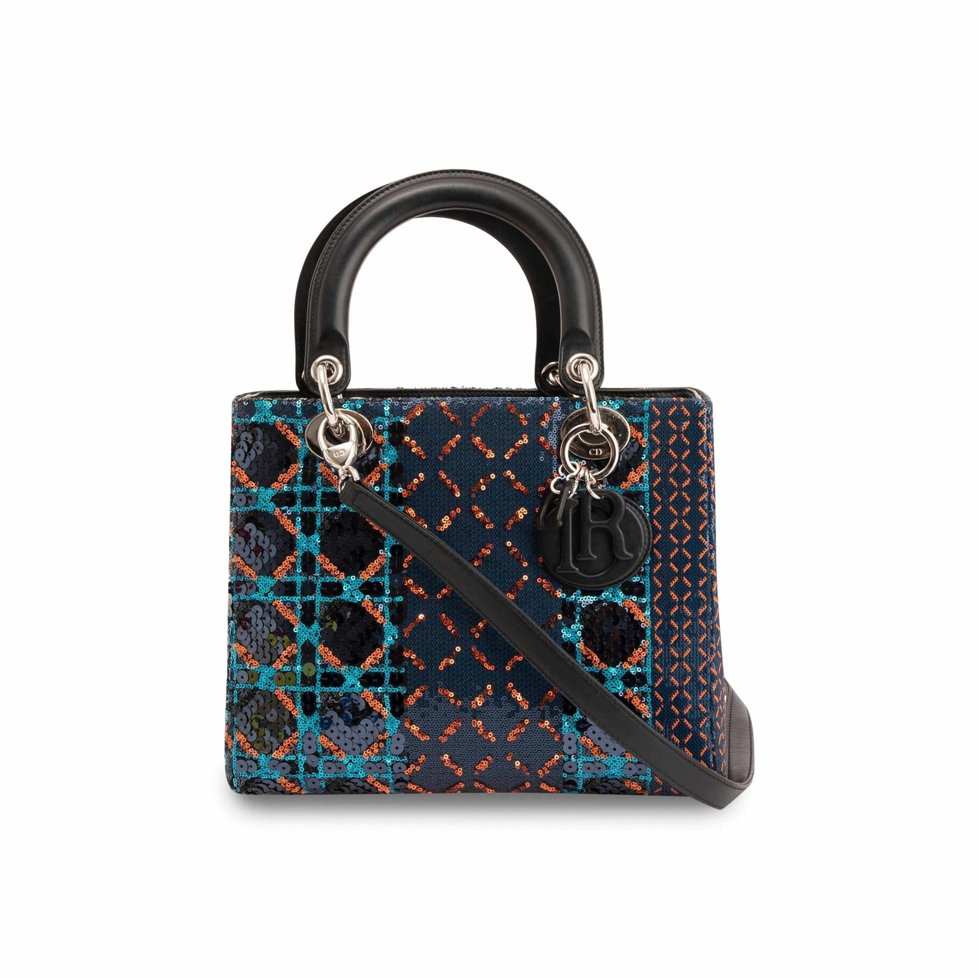 Dior Christian Sequin Lady Bag Medium Travel Bag