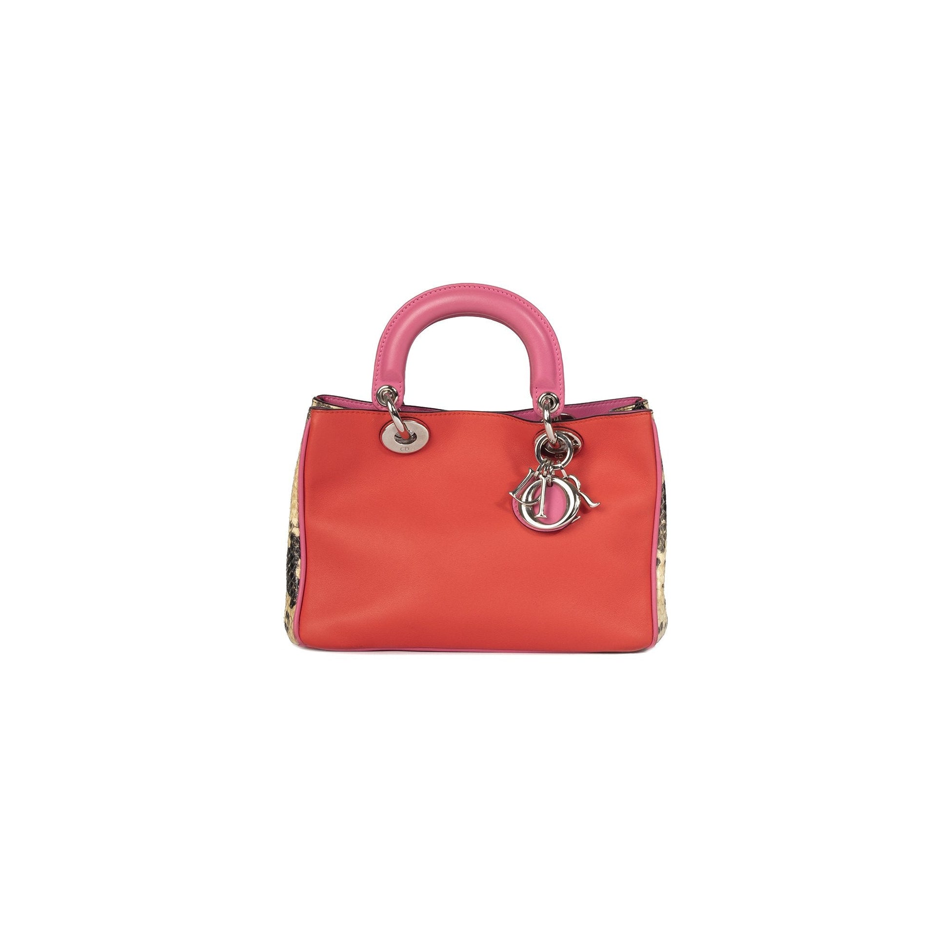 Dior Christian Python Trimmed issimo Tote Handbag Small Tote Bag