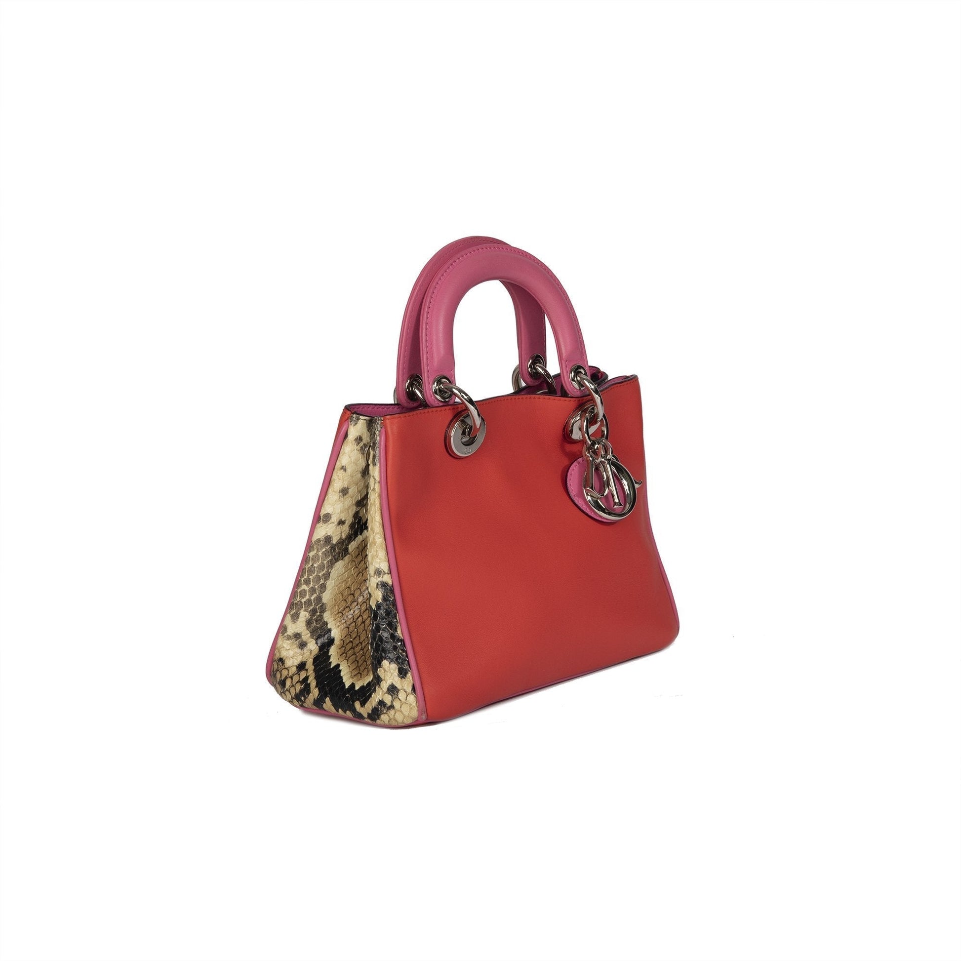 Dior Christian Python Trimmed issimo Tote Handbag Small Tote Bag