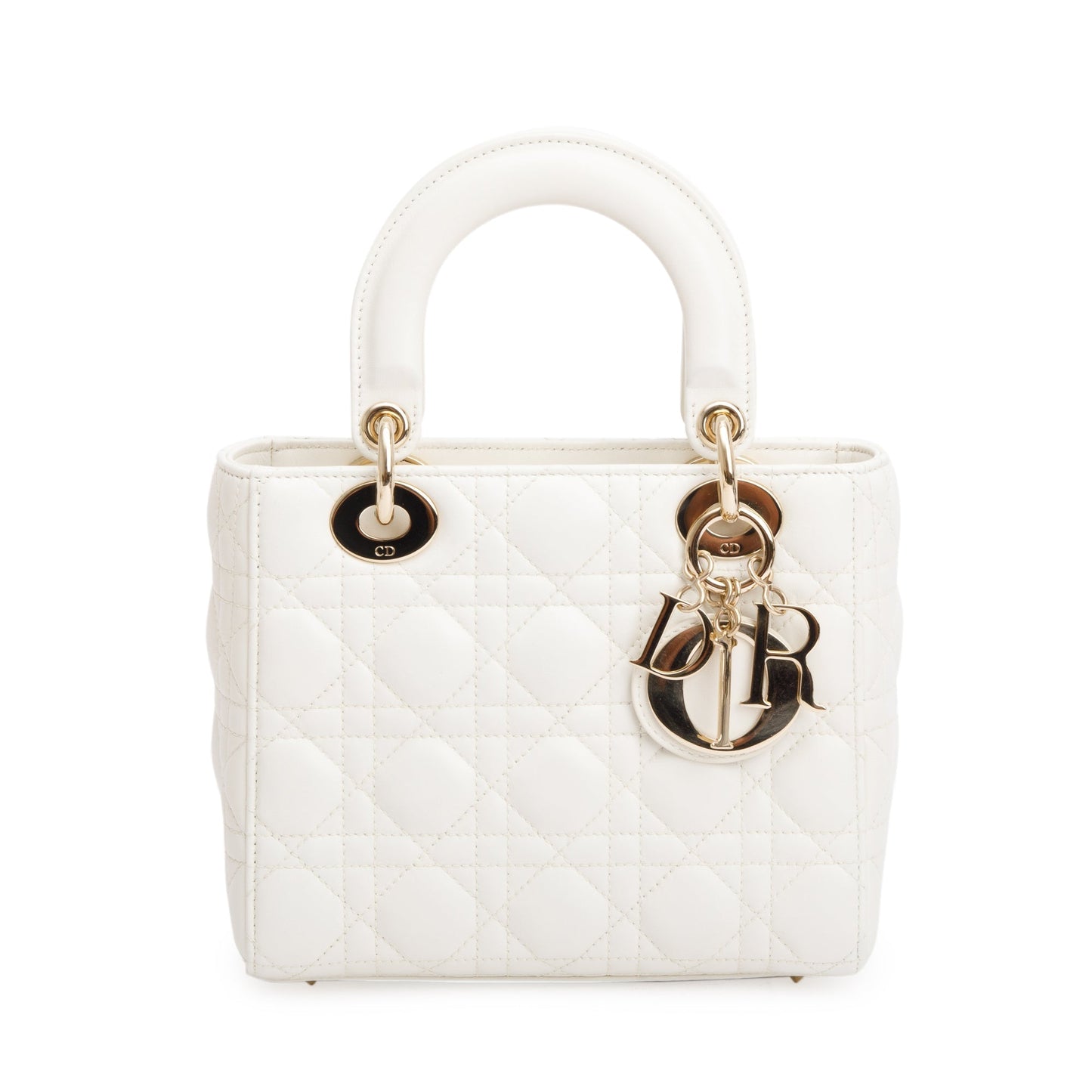 Dior Christian Cannage Lady Bag Leather White Travel Bag