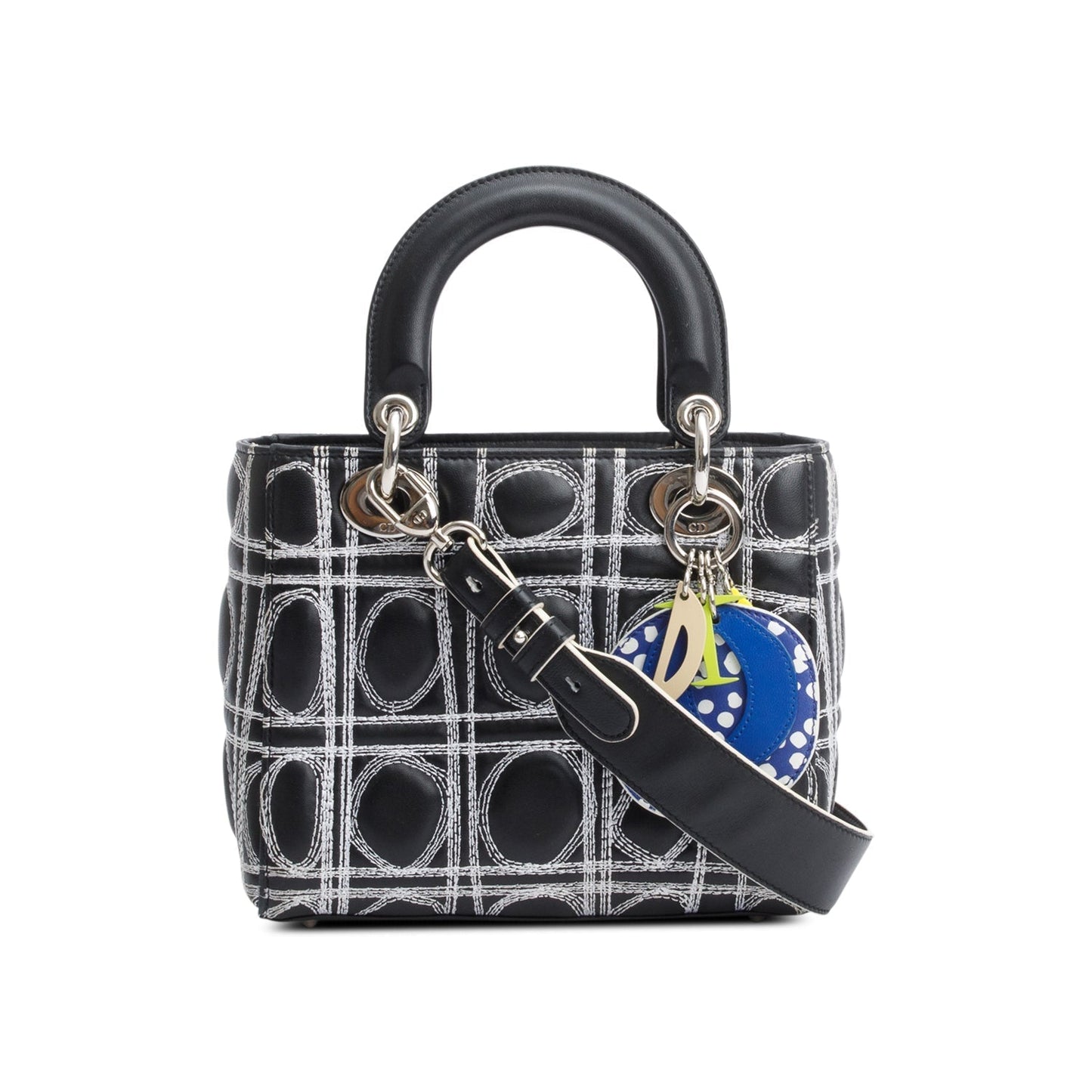 Dior Christian X Daniel Gordon Cannage Lambskin Lady Leather Black Travel Bag