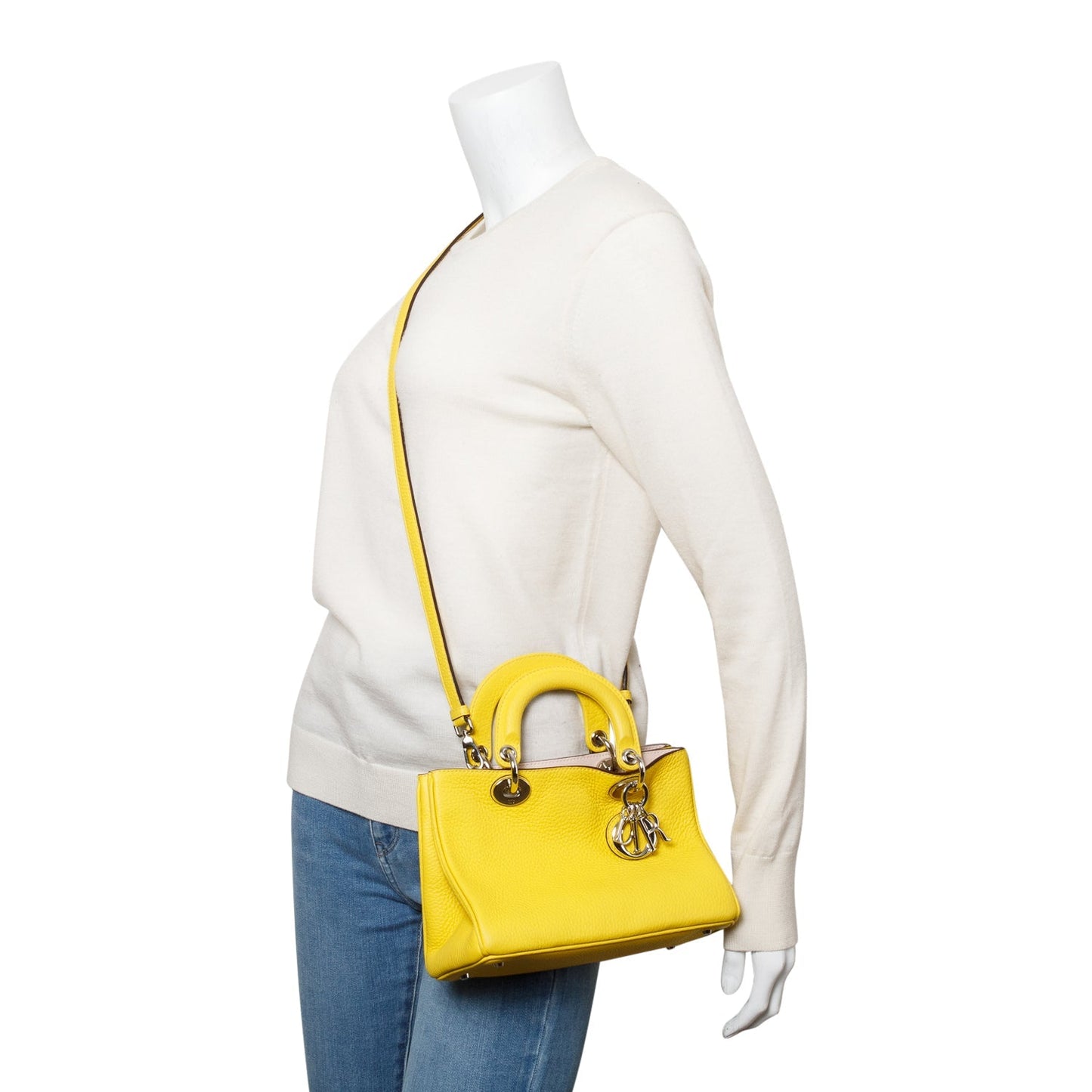 Dior Christian Yellow Calfskin issimo Tote Handbag Leather Mini Tote Bag
