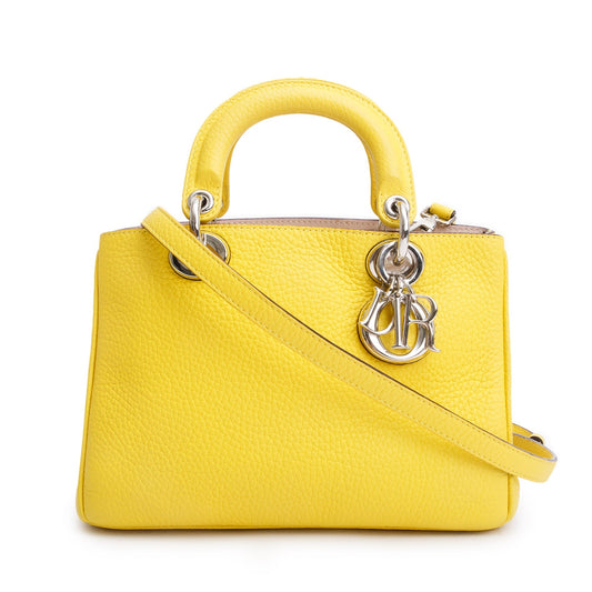 Dior Christian Yellow Calfskin issimo Tote Handbag Leather Mini Tote Bag