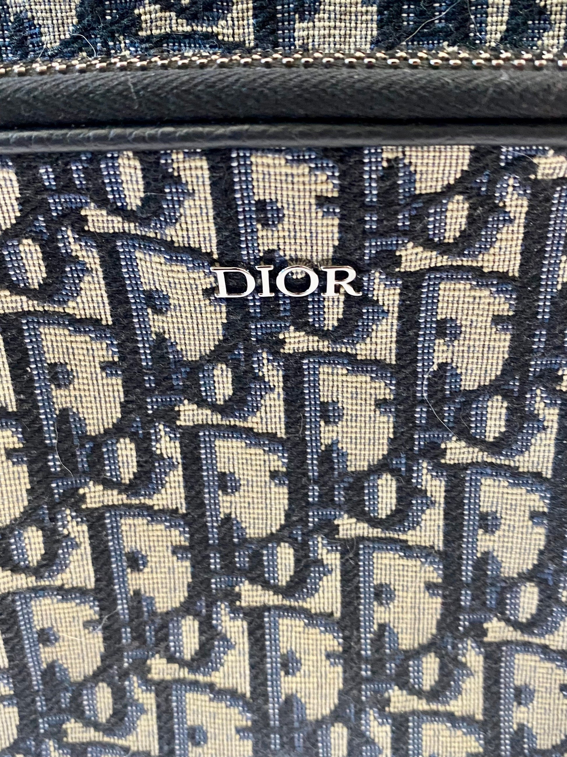 Dior Zip Handbag Blue Travel Bag