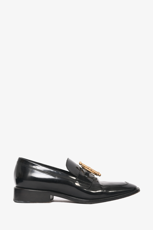 Dior Shoe Christian Brushed 'Direction' Loafers Leather Black Shoes