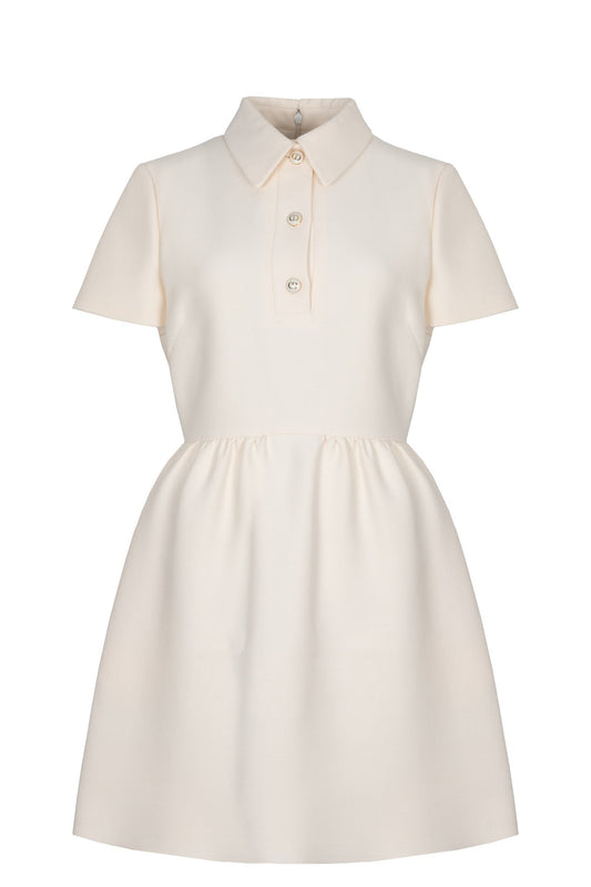 Dior Fitted Dress Wool Silk Ivory Handbag