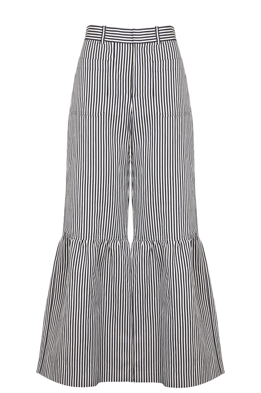 Dior Flared Pants Striped Black White Handbag
