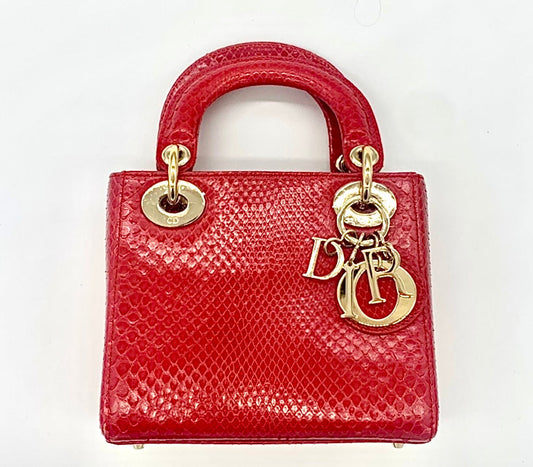 Dior Lady Bag Red Mini Travel Bag