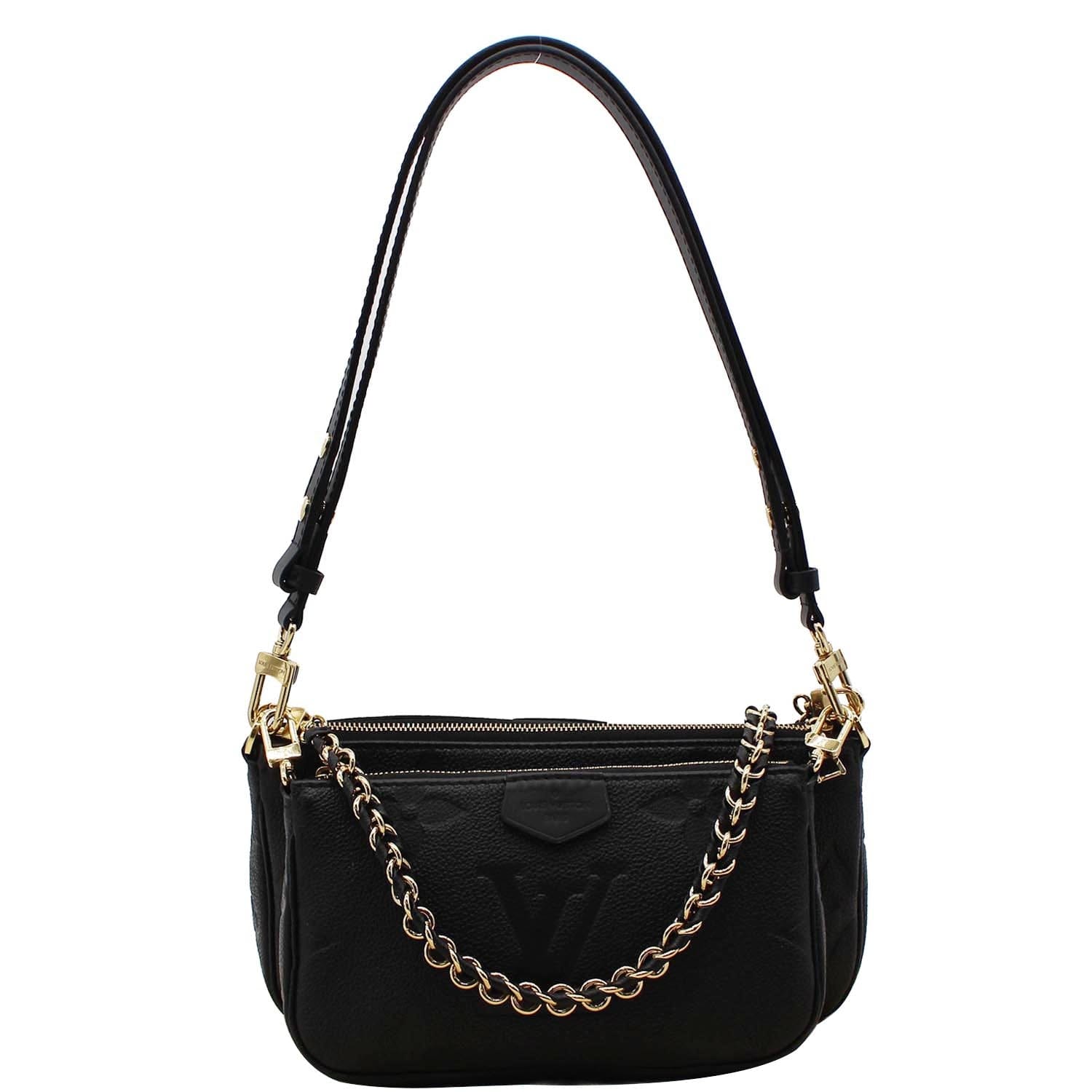 Louis Multi Pochette Empreinte Accessories Bag Leather Black Travel Bag