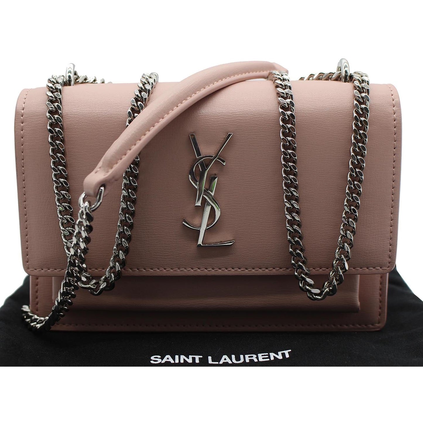 YSL Saint Laurent Saint Sunset Medium Shoulder Bag Leather Monogram Bag Pink