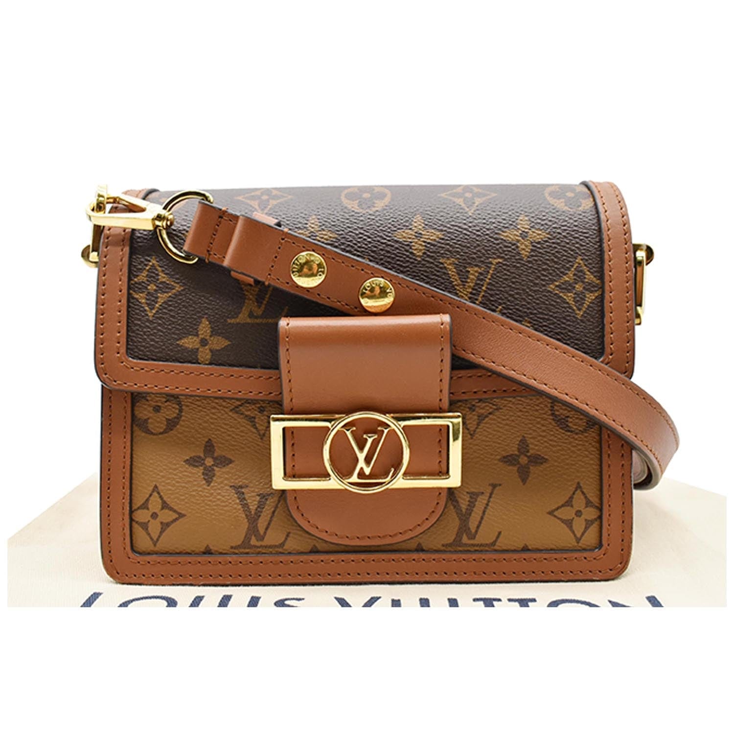 Louis Dauphine Mini Reverse Shoulder Bag Canvas Monogram
