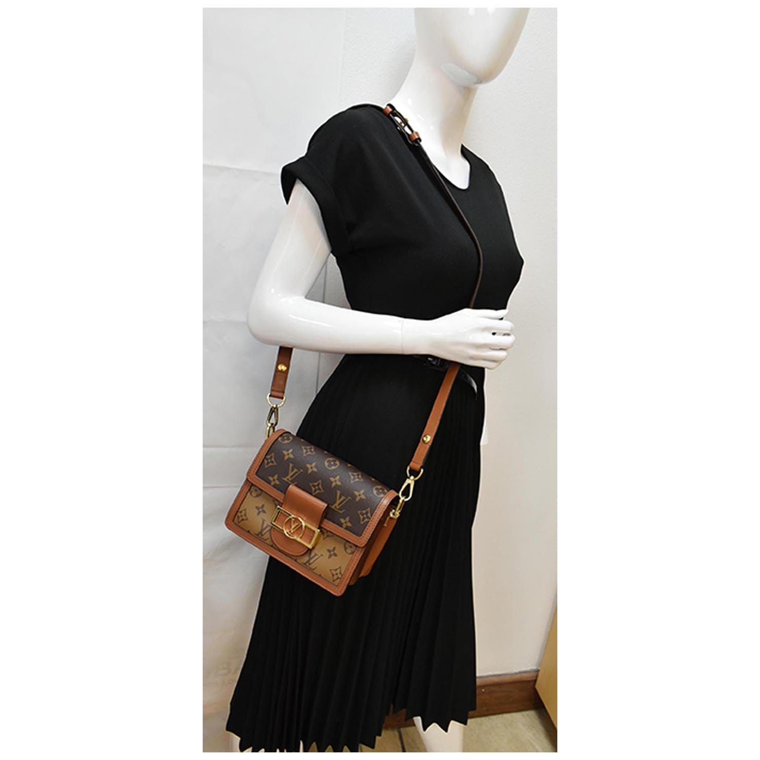 Louis Dauphine Mini Reverse Shoulder Bag Canvas Monogram