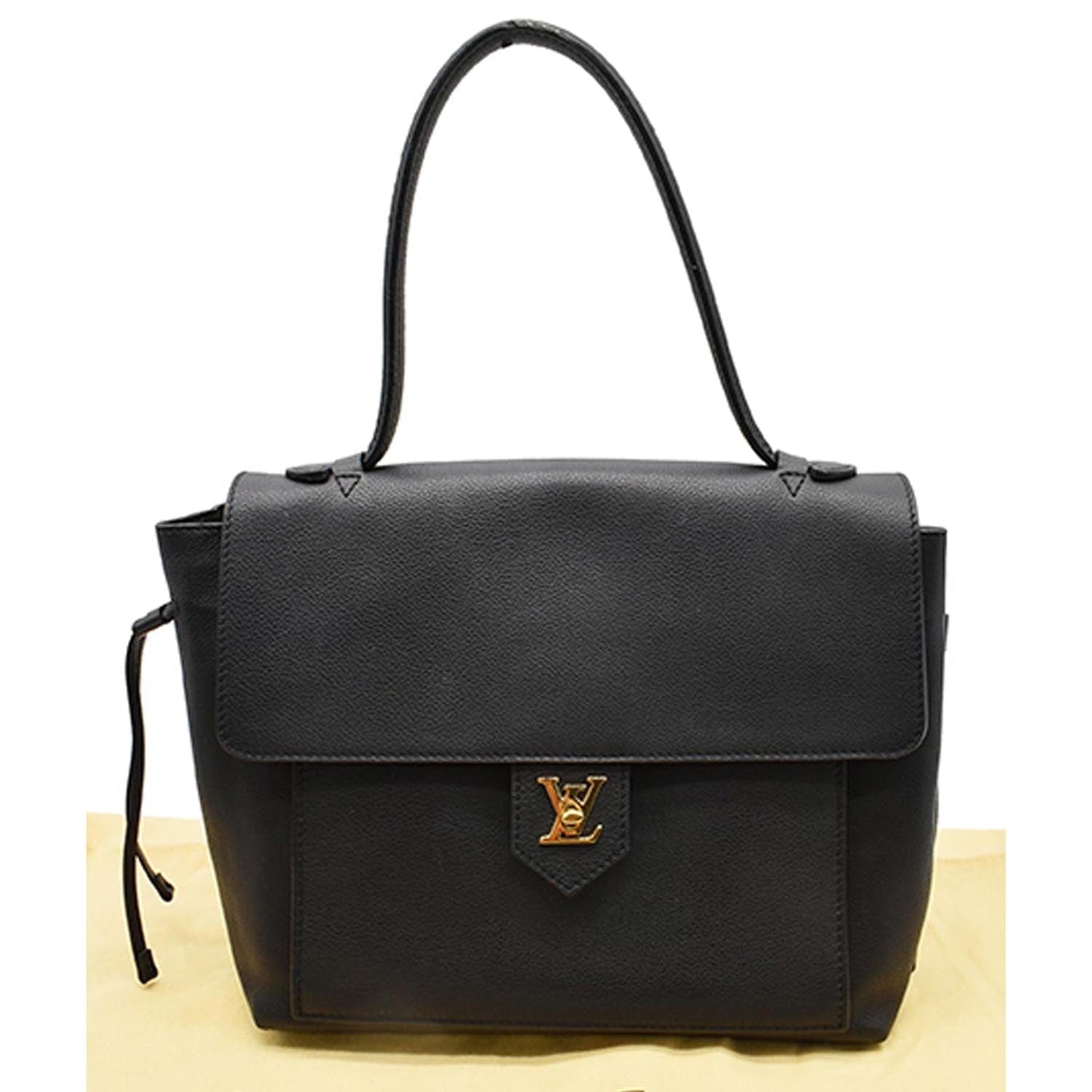 Louis Women Lockme Mm Satchel Bag Leather Black Travel Bag