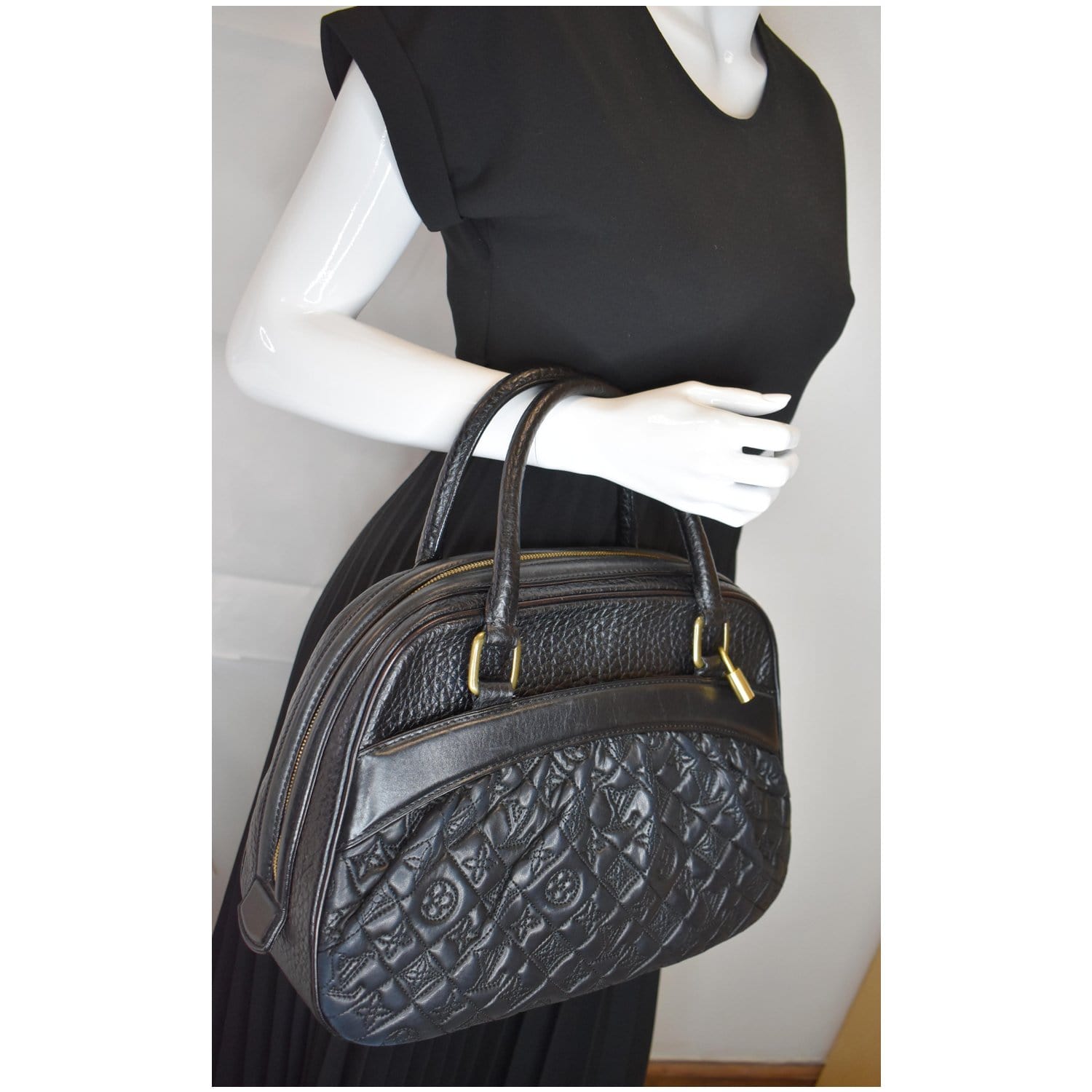 Louis Mizi Vienna Satchel Bag Leather Monogram Travel Bag