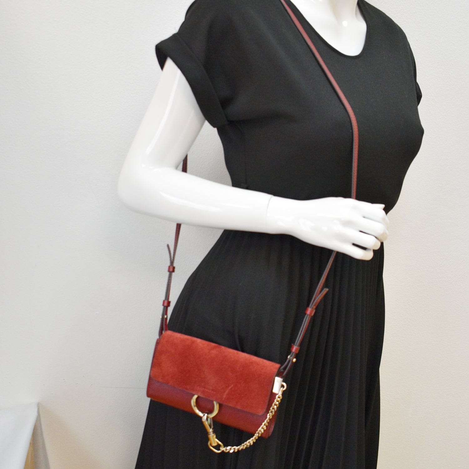 Chloe Mini Faye Shoulder Bag Leather Suede