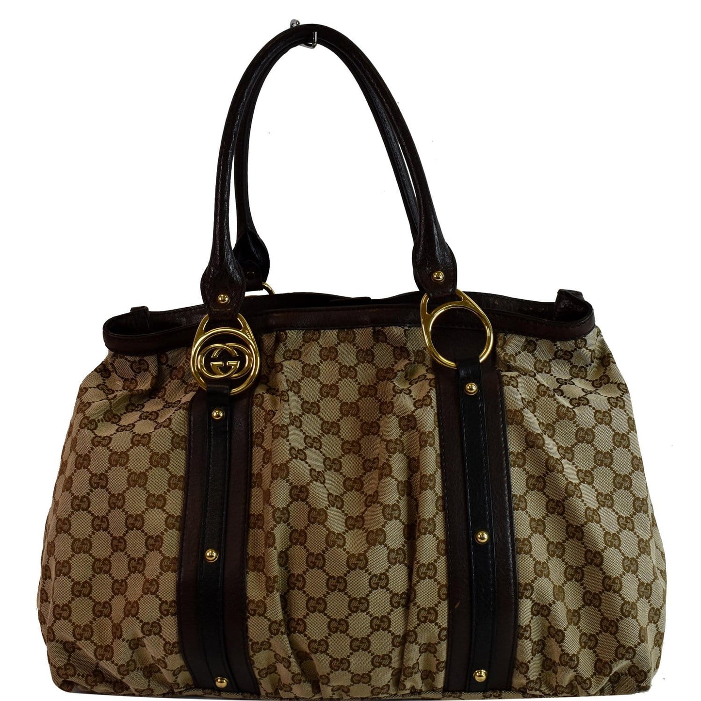 Gucci Interlocking Tote Bag Canvas Beige