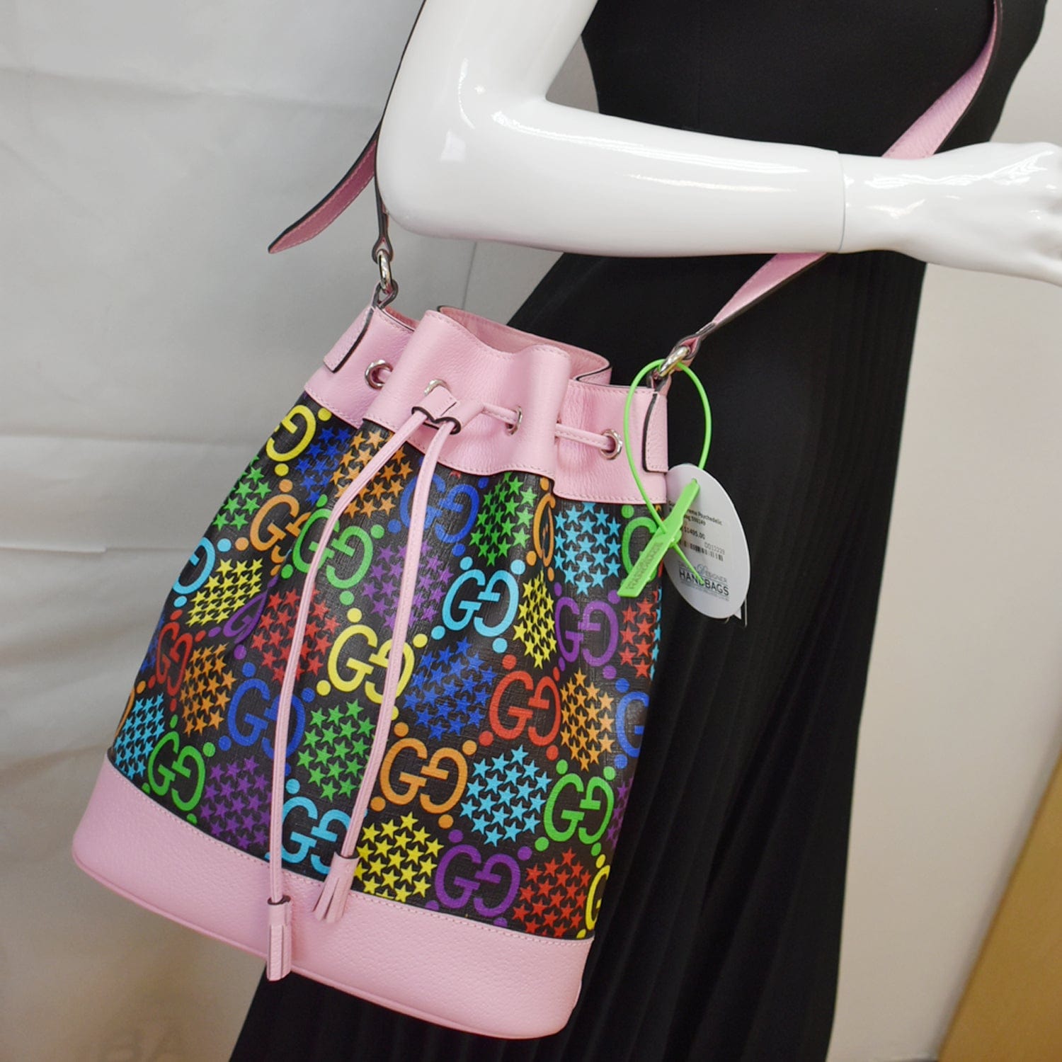 Gucci Psychedelic Shoulder Bag Multicolor Leather Bucket