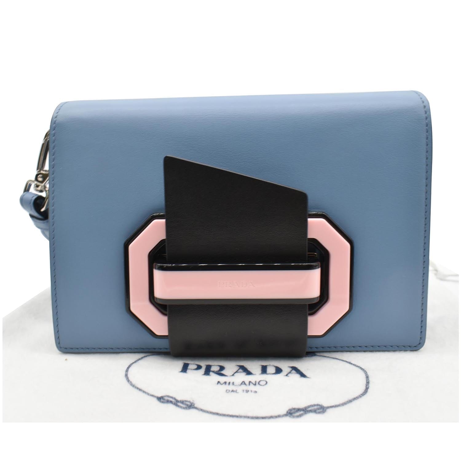 Prada City Plex Ribbon Shoulder Bag Blue Pink