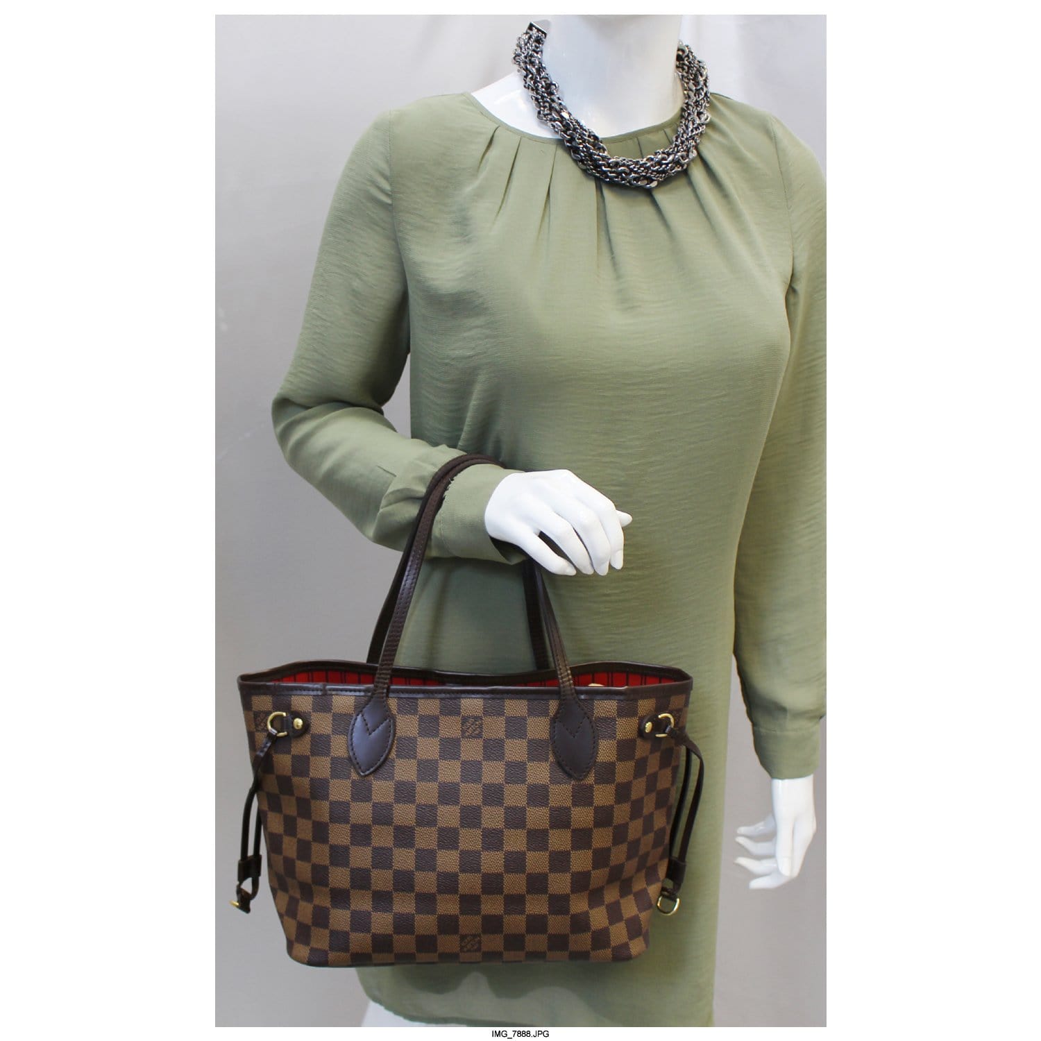 Louis Neverfull Pm Damier Ebene Tote Shoulder Brown Shoulder Bag