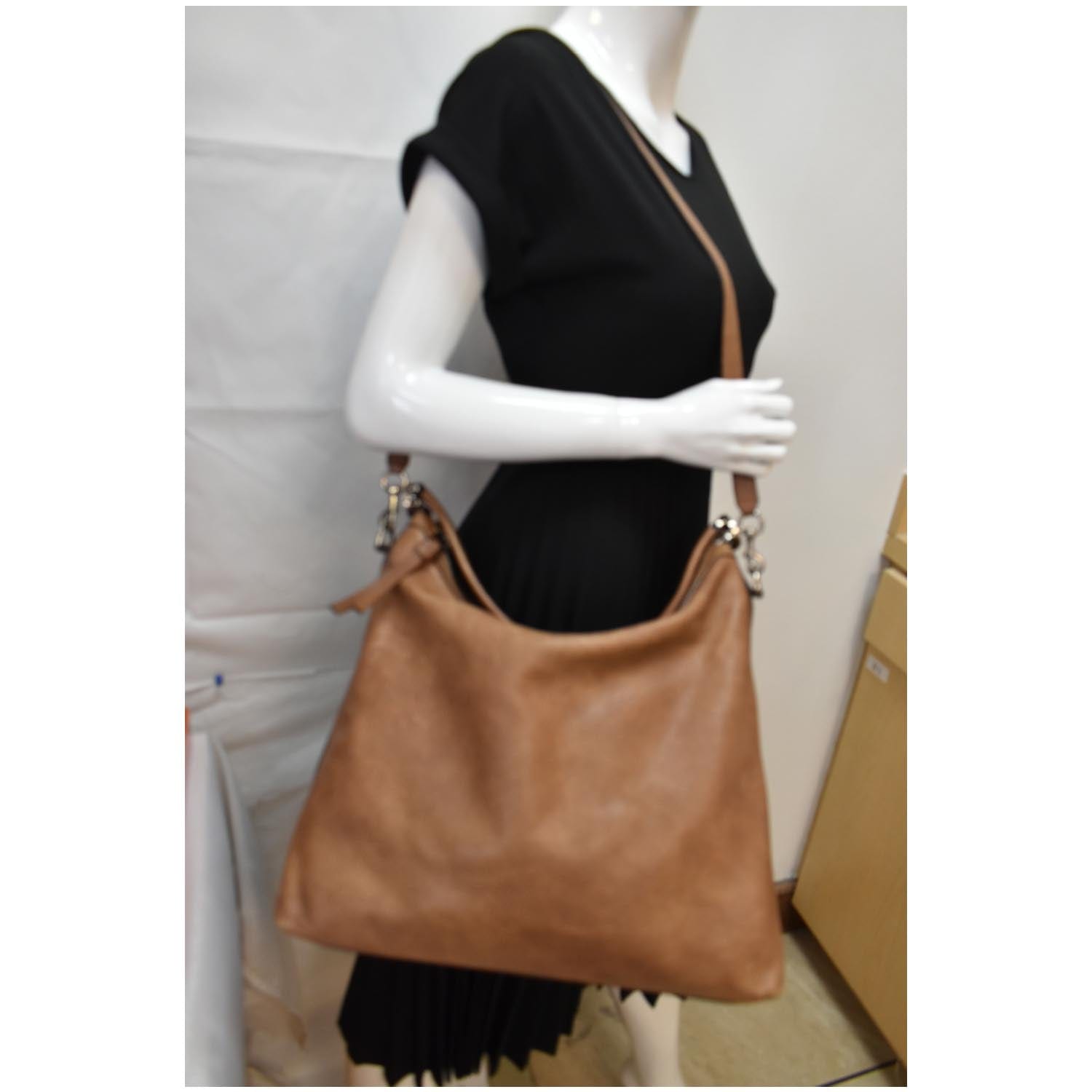 Gucci Miss Pebbled Hobo Bag Leather Brown Shoulder Bag