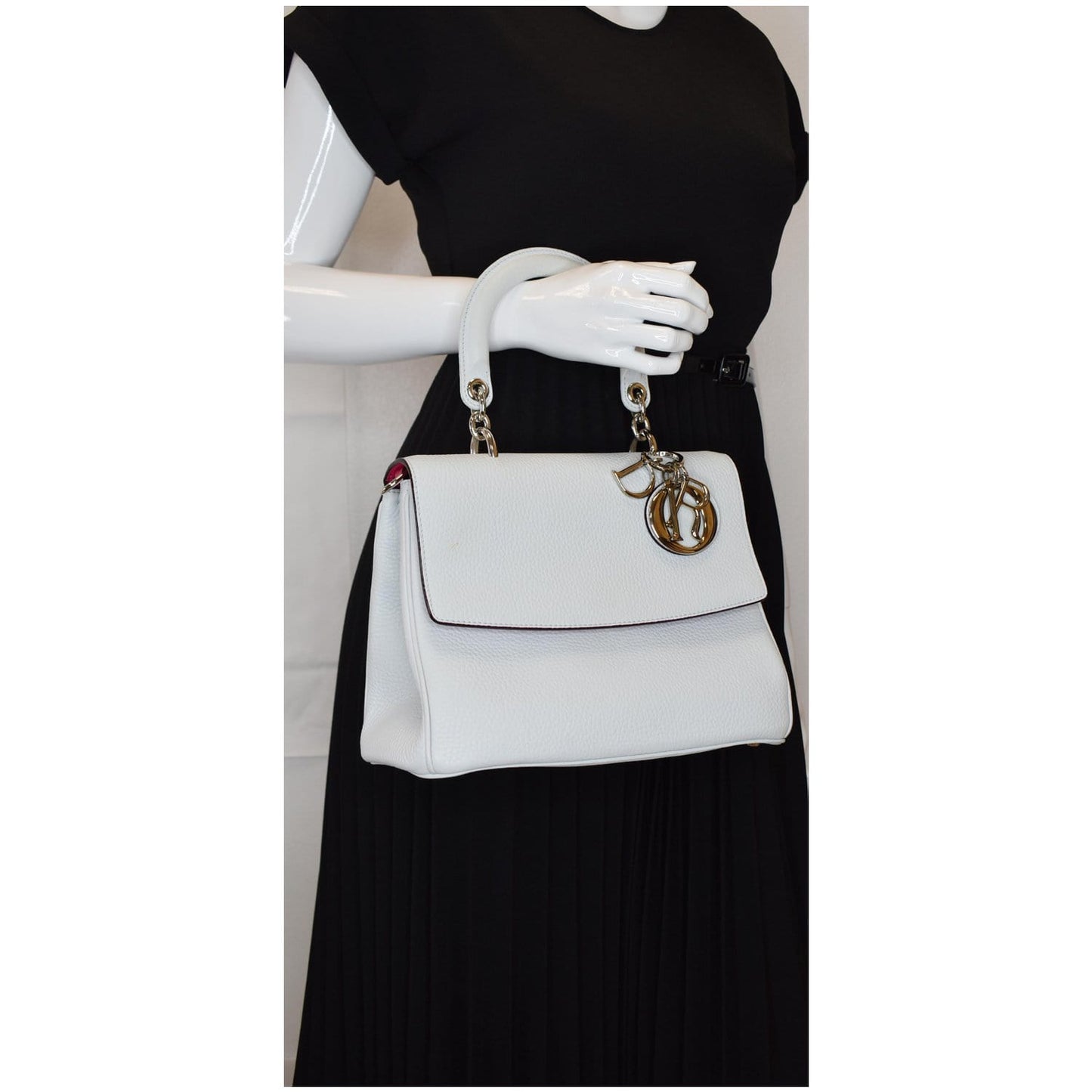Dior Be Shoulder Bag Grey Leather Small Bag Grey