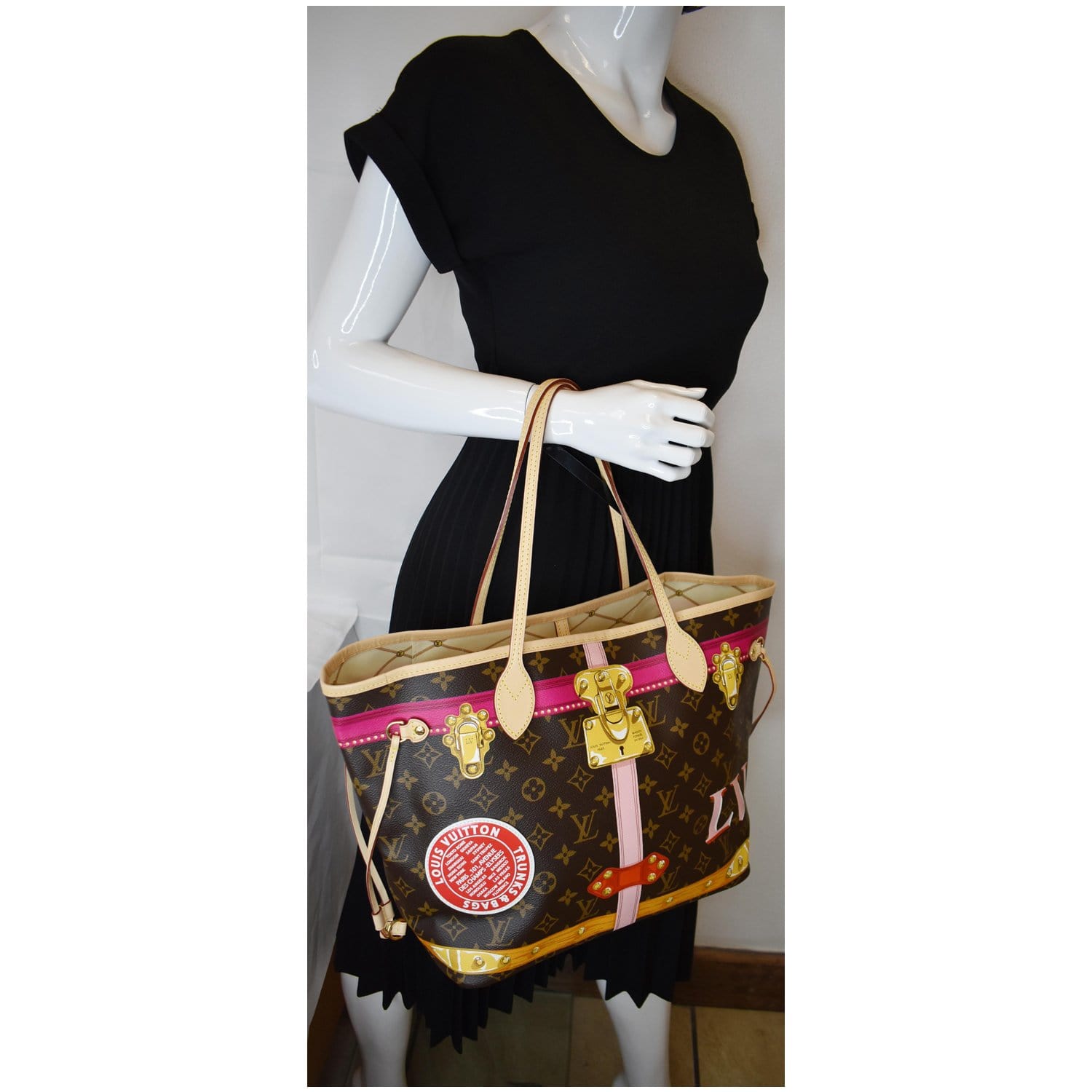 Louis Neverfull Mm Summer Trunk Shoulder Bag Canvas Monogram