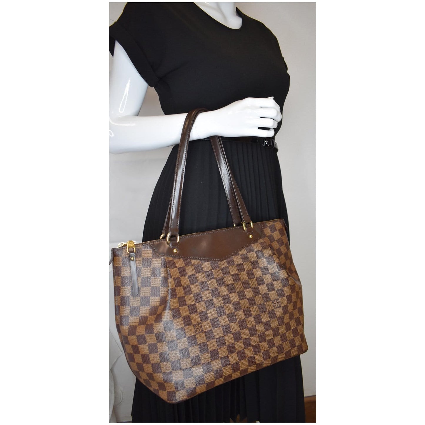 Louis Westminster Gm Damier Ebene Tote Shoulder Brown Shoulder Bag Brown 2