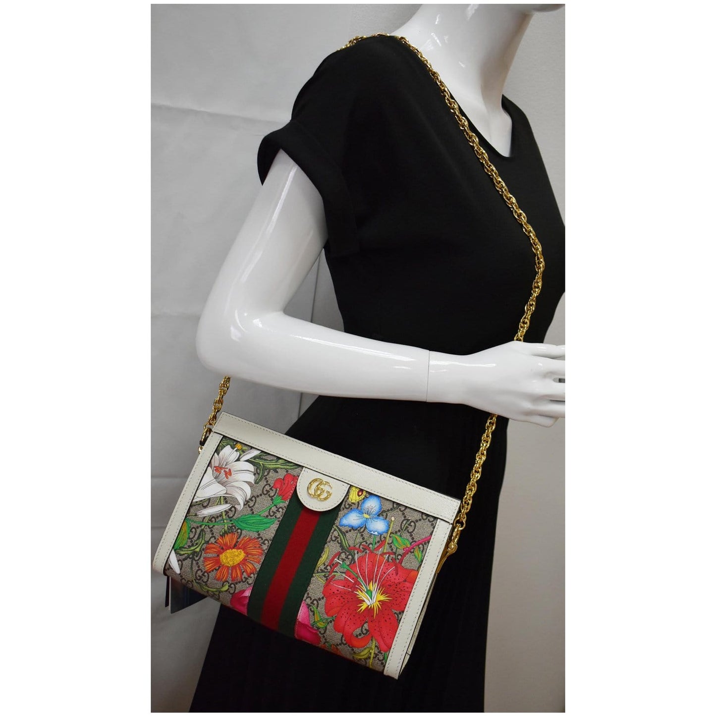 Gucci Ophidia Flora Supreme Shoulder Bag Multicolor Canvas