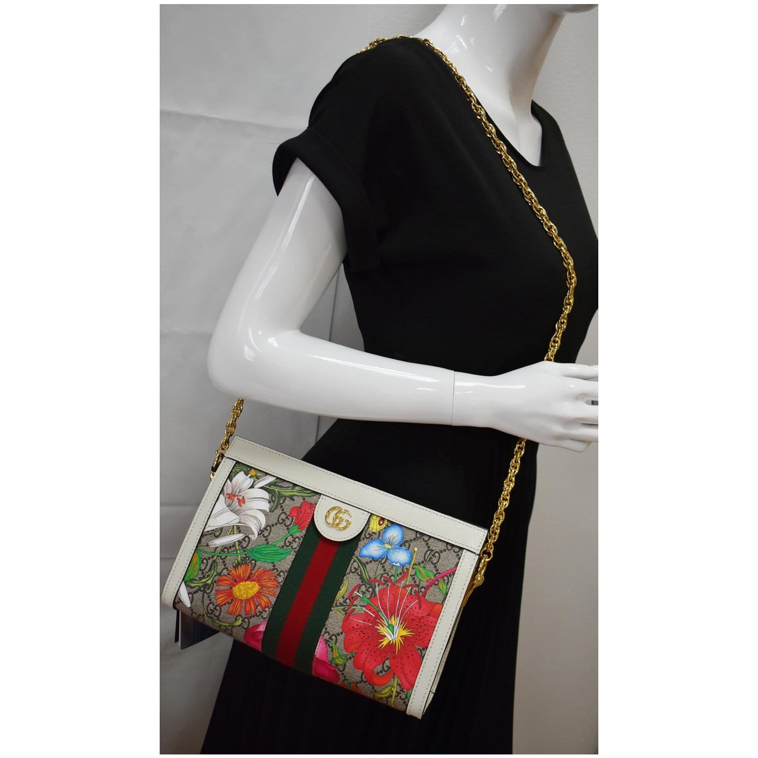 Gucci Ophidia Flora Supreme Shoulder Bag Multicolor Canvas