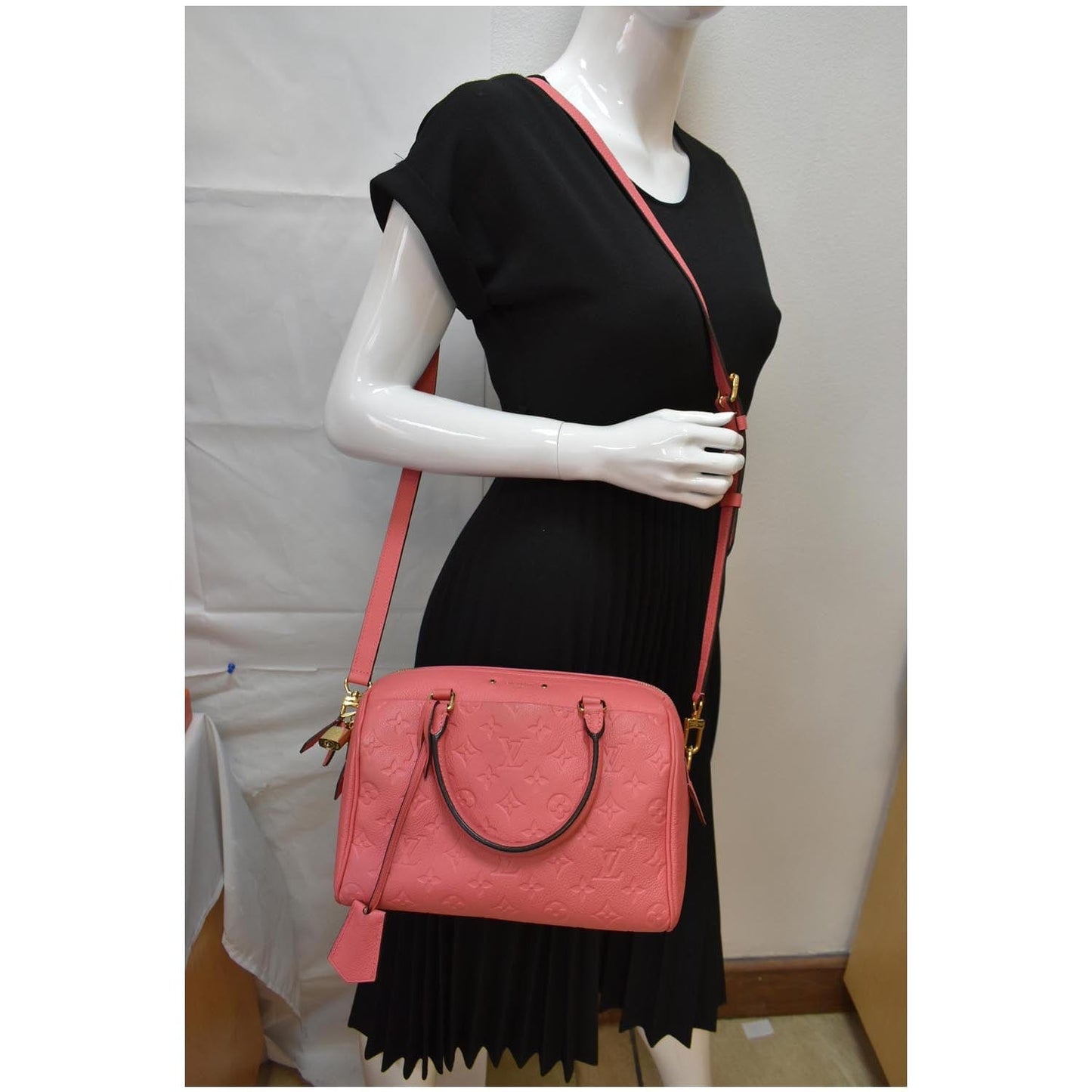 Louis Speedy Bandouliere Empreinte Crossbody Bag Blossom Monogram
