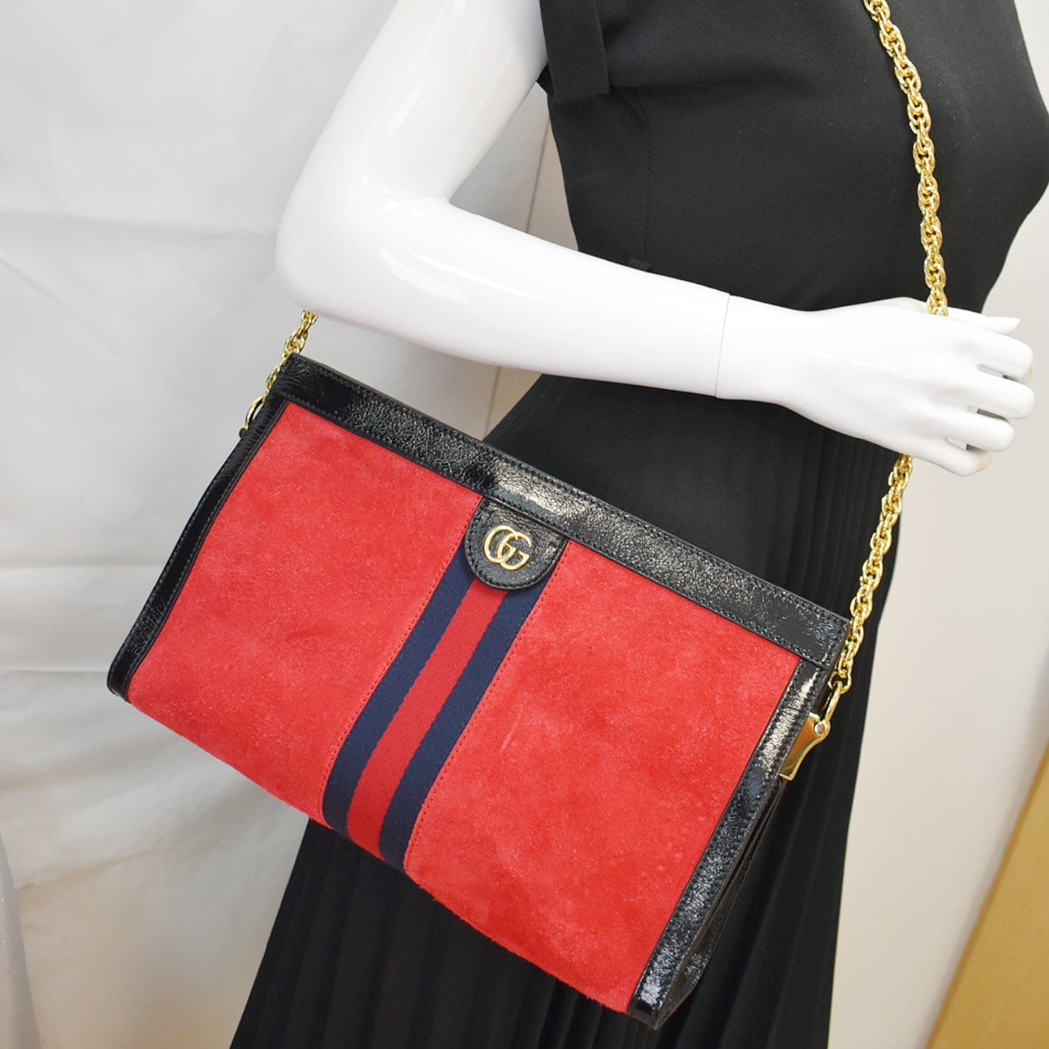 Gucci Ophidia Medium Web Shoulder Bag Hot Deals Leather Suede