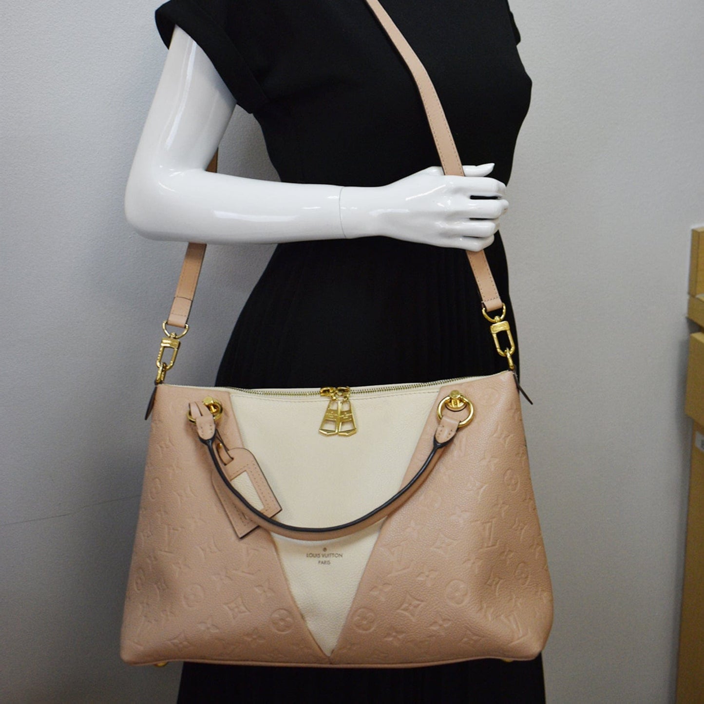 Louis Mm Empreinte Tote Shoulder Bag Rose Monogram