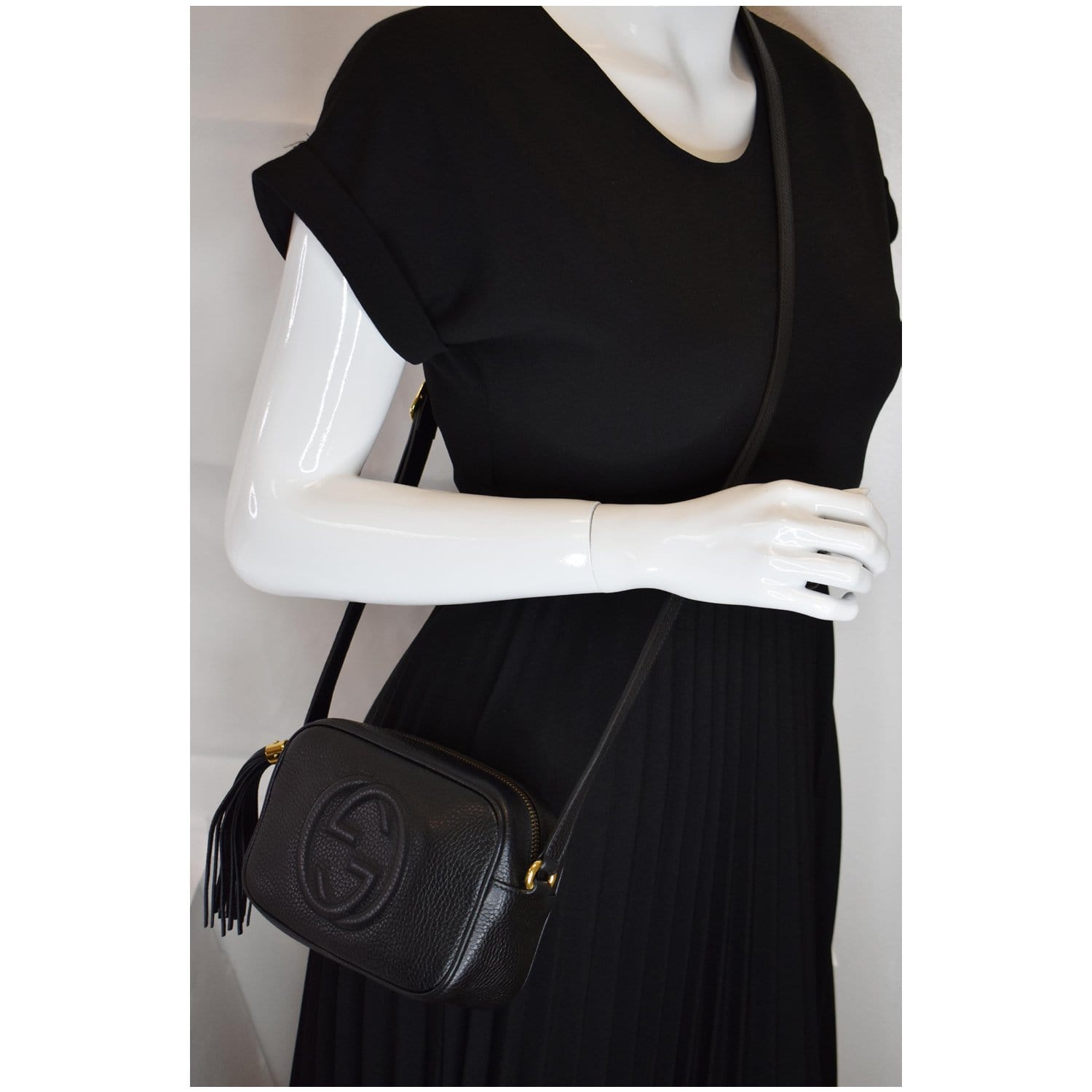 Gucci Soho Disco Crossbody Bag Leather Black Black 347994