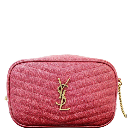 YSL Saint Laurent Saint Lou Grain De Poudre Camera Bag Red Mini Crossbody Bag