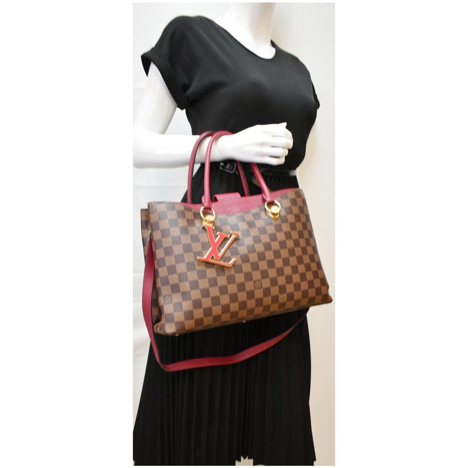 LV Louis Riverside Damier Ebene Shoulder Bag Brown