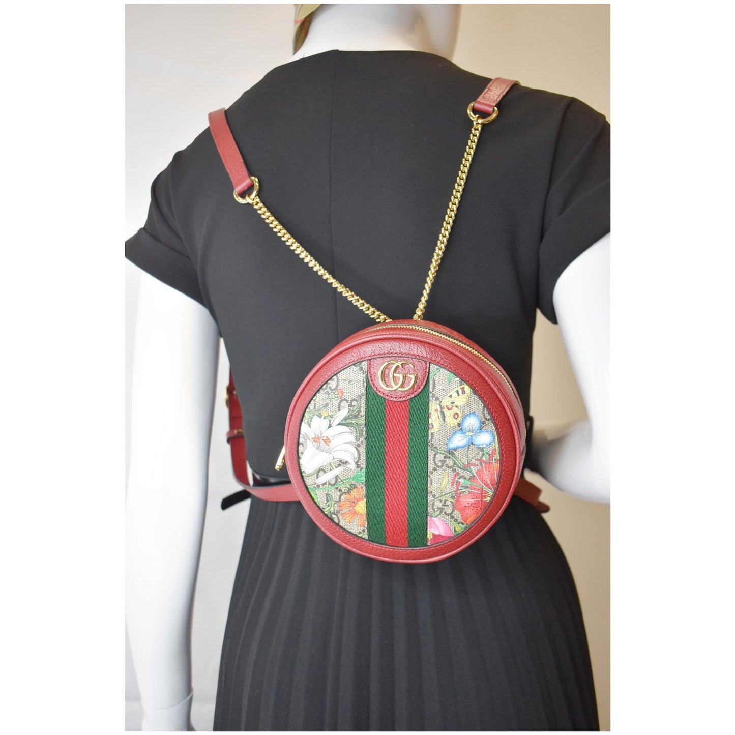 Gucci Ophidia Flora Supreme Backpack Bag Red Mini