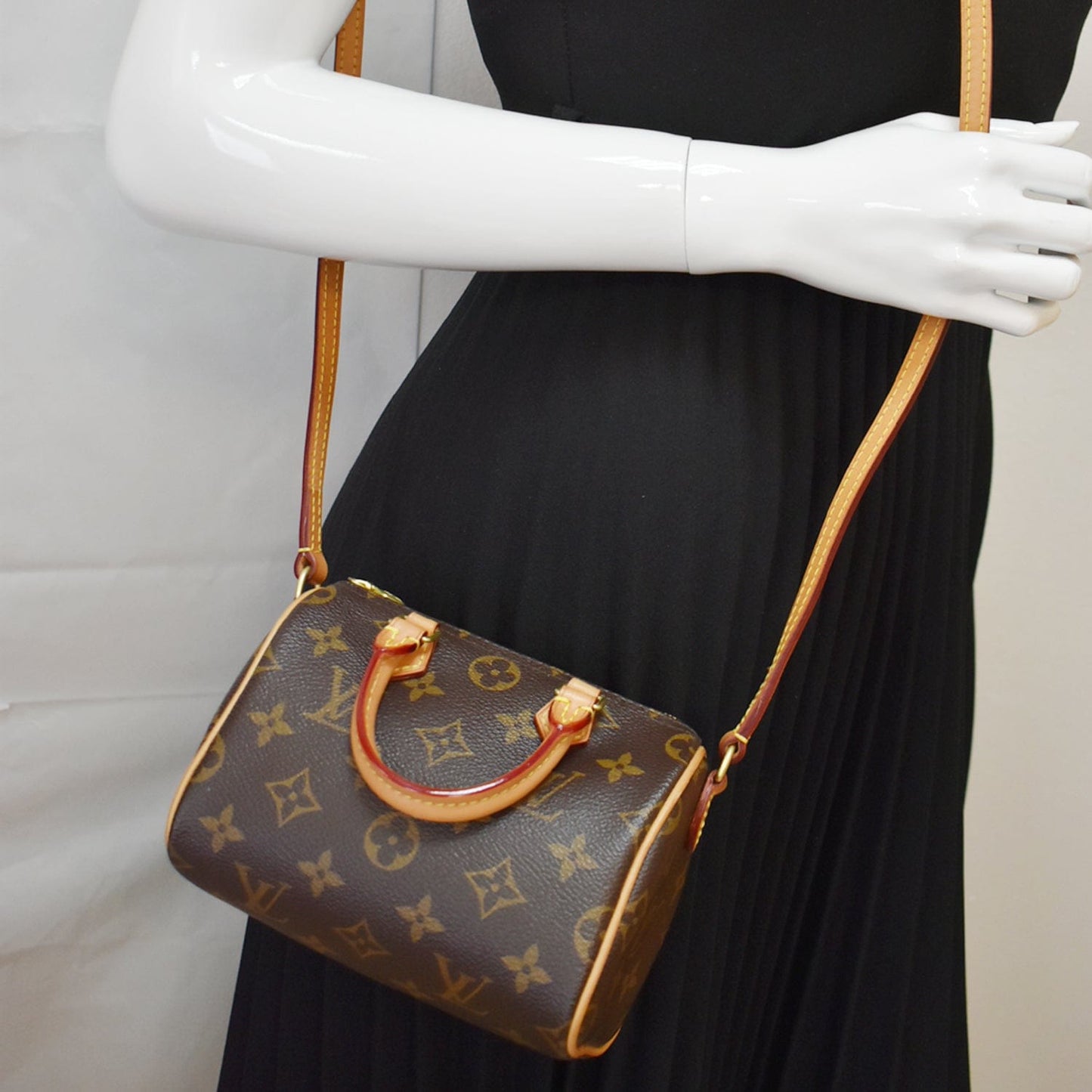 Louis Nano Speedy Crossbody Bag Canvas Monogram