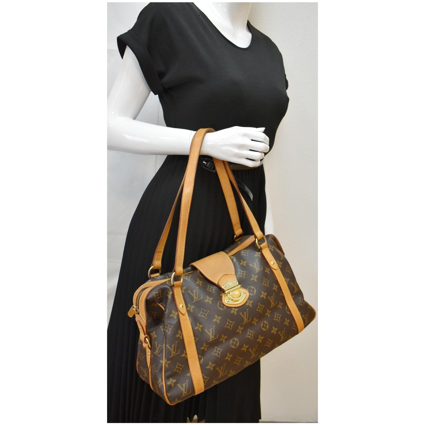 Louis Stresa Pm Shoulder Bag Canvas Monogram