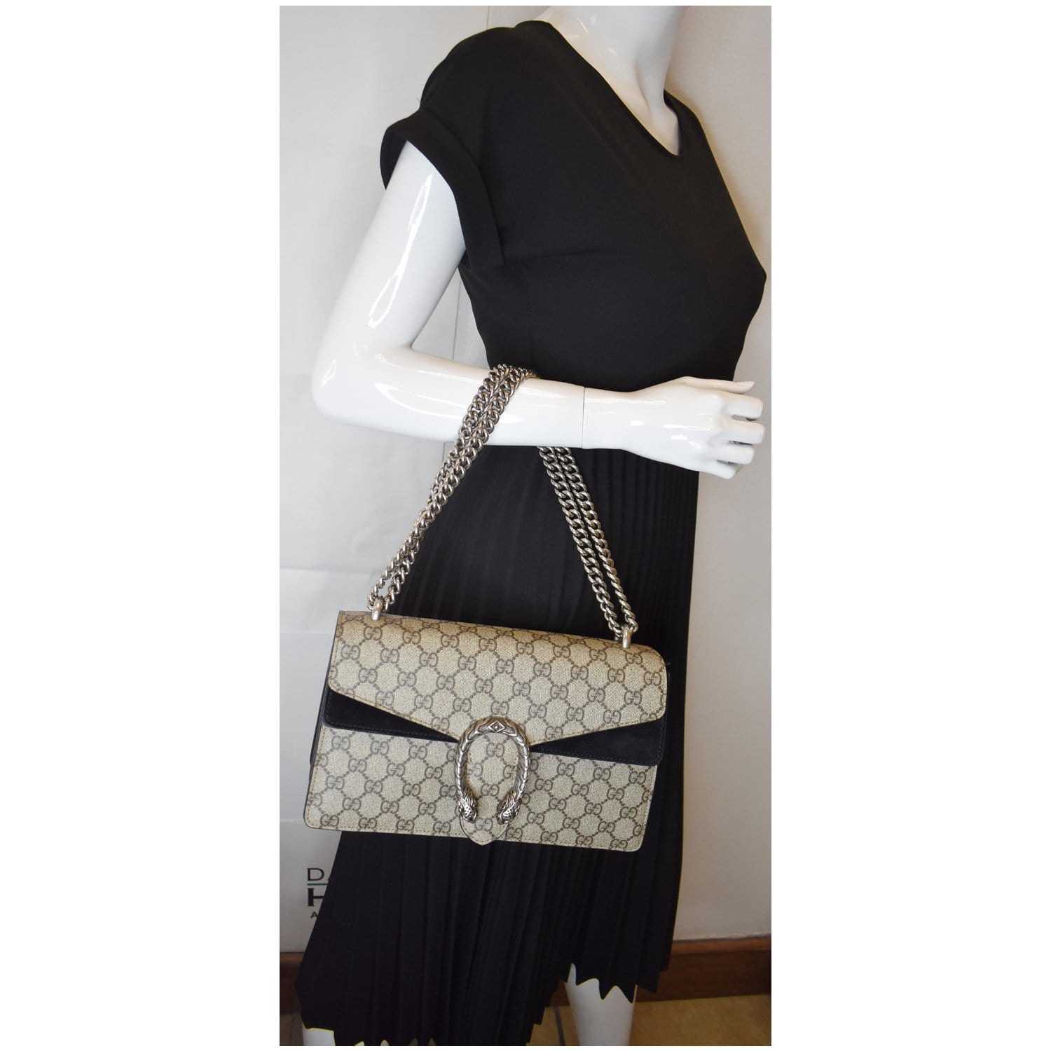 Gucci Dionysus Supreme Shoulder Bag Canvas Beige Beige 400249