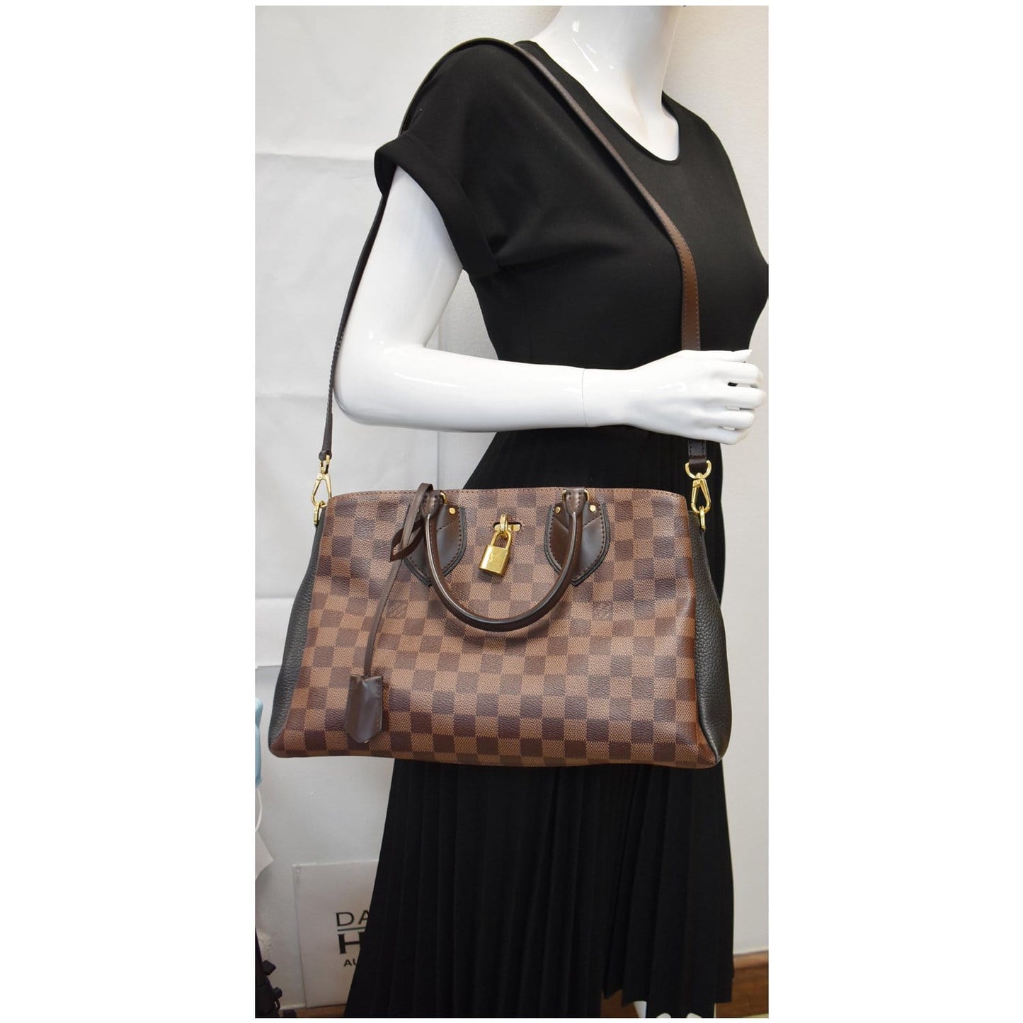 Louis Normandy Damier Ebene Shoulder Bag Off Brown