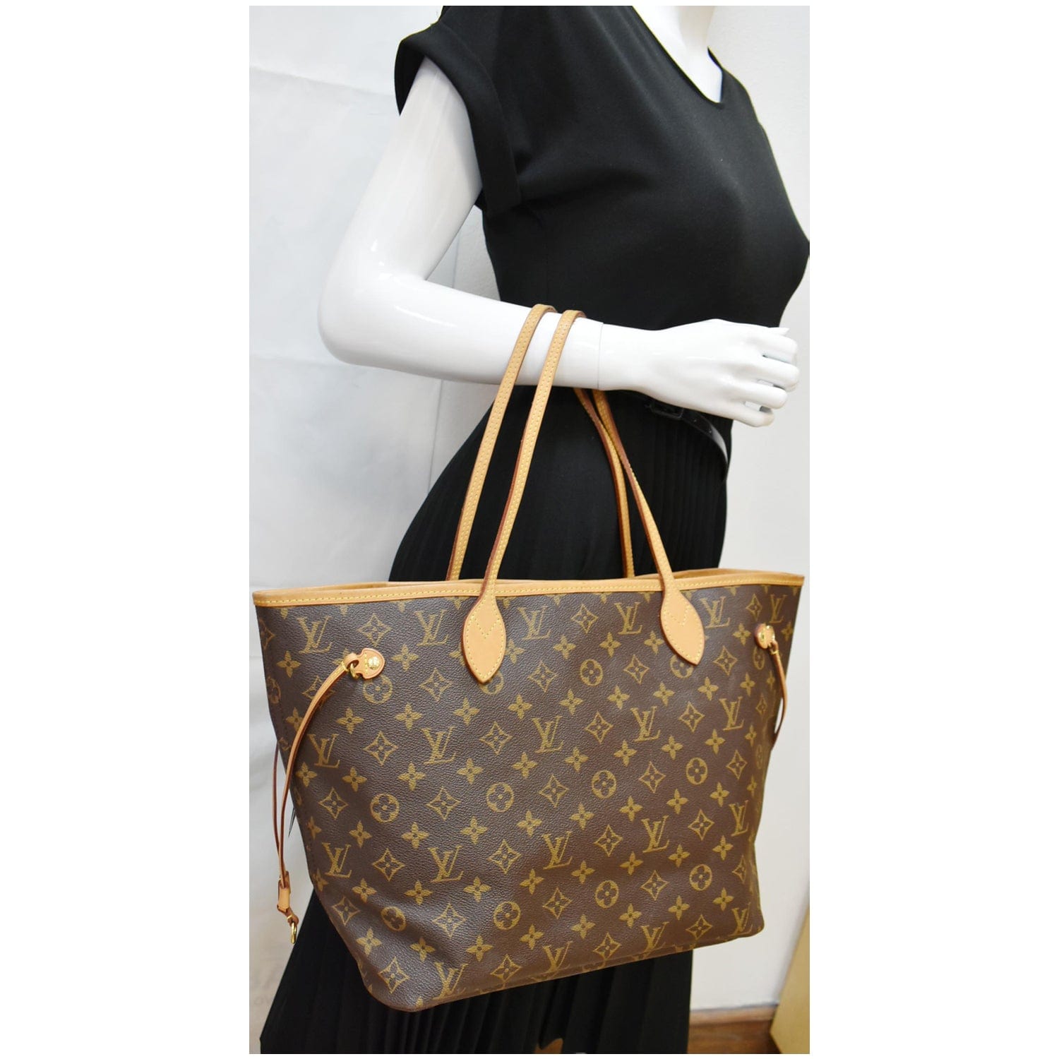 Louis Neverfull Mm Shoulder Bag Canvas Monogram Brown 3