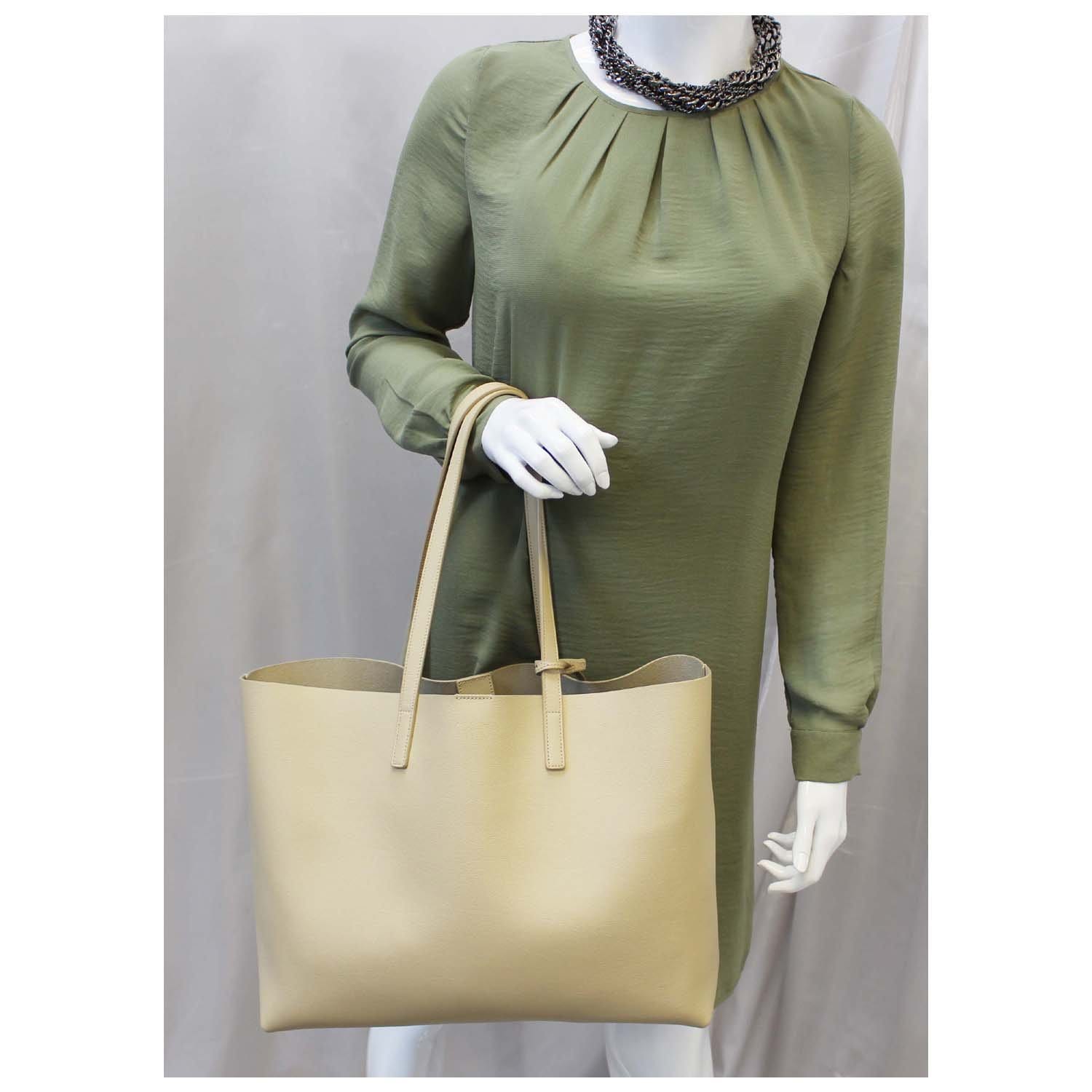 YSL Saint Laurent Saint Laurent East West Shopping Tote Bag Leather Beige